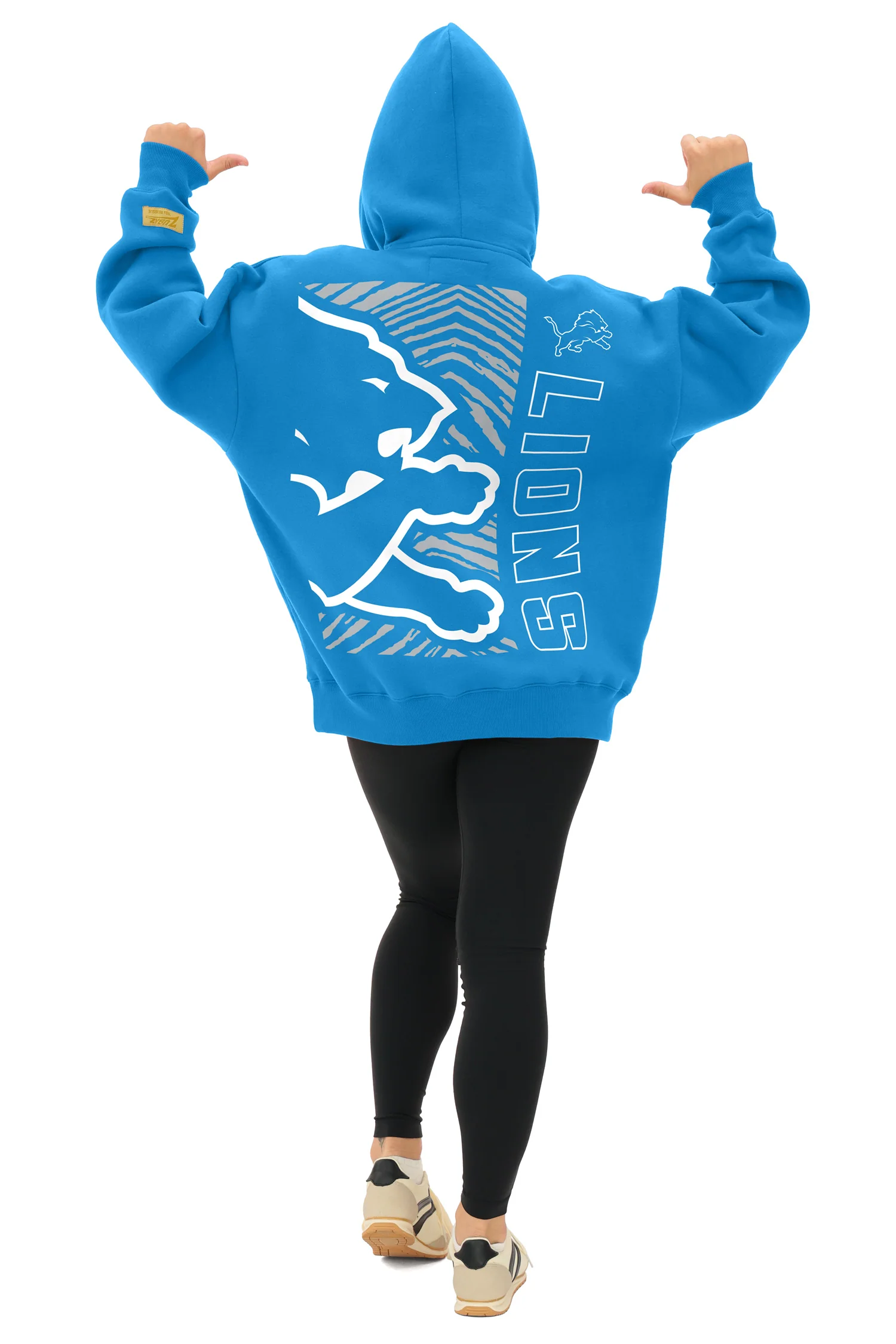 Zubaz NFL 90s Drop Shoulder Hoodie -MVP, DETROIT LIONS - Image 8