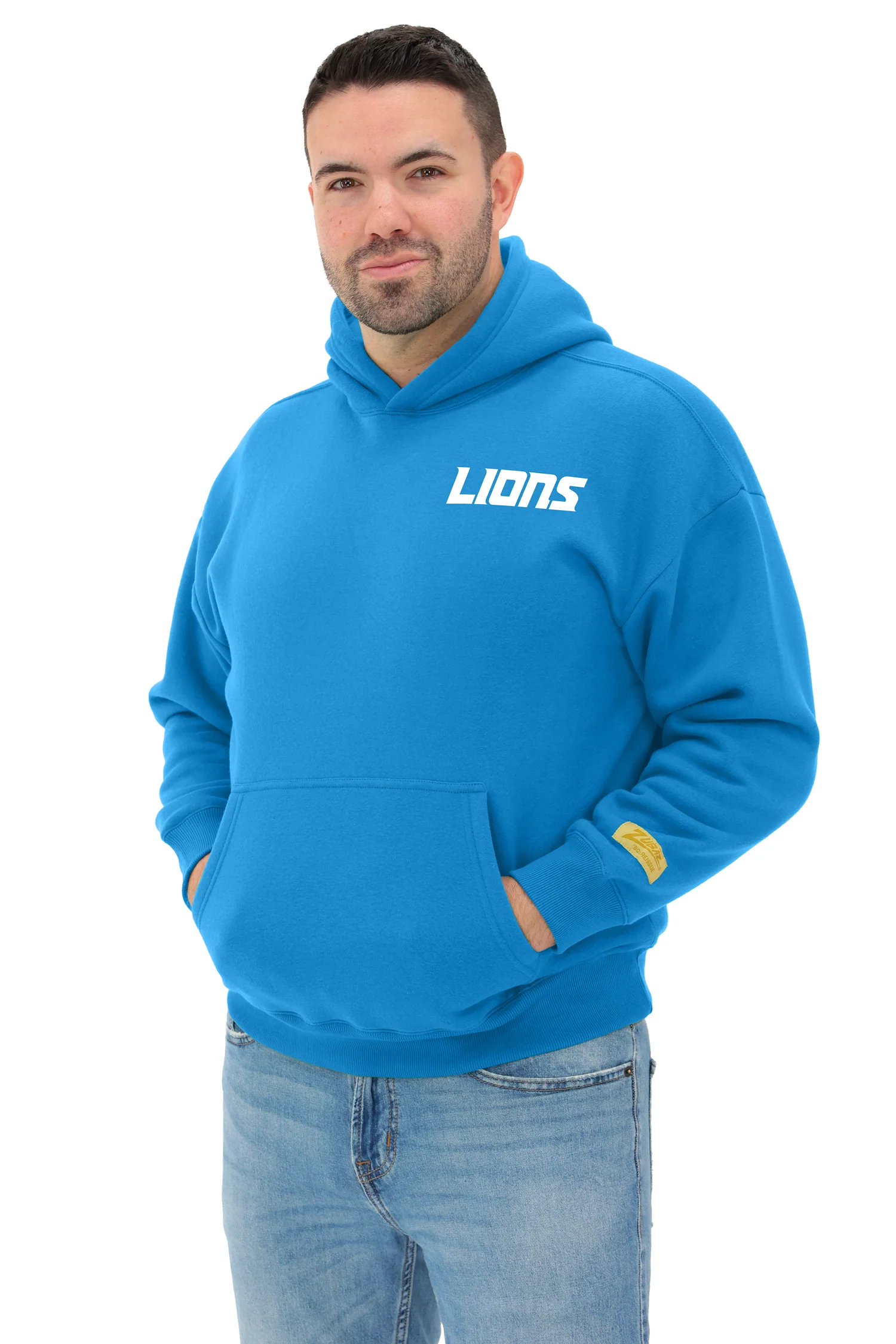 Zubaz NFL 90s Drop Shoulder Hoodie -MVP, DETROIT LIONS - Image 9