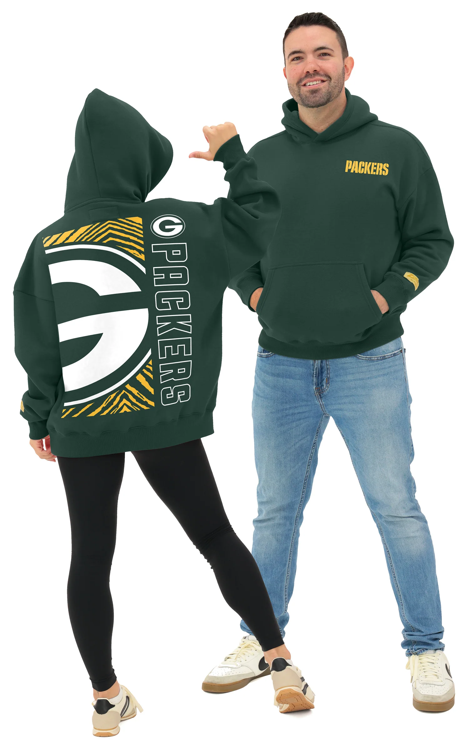 Zubaz NFL   90s Drop Shoulder Hoodie -MVP, GREEN BAY PACKERS