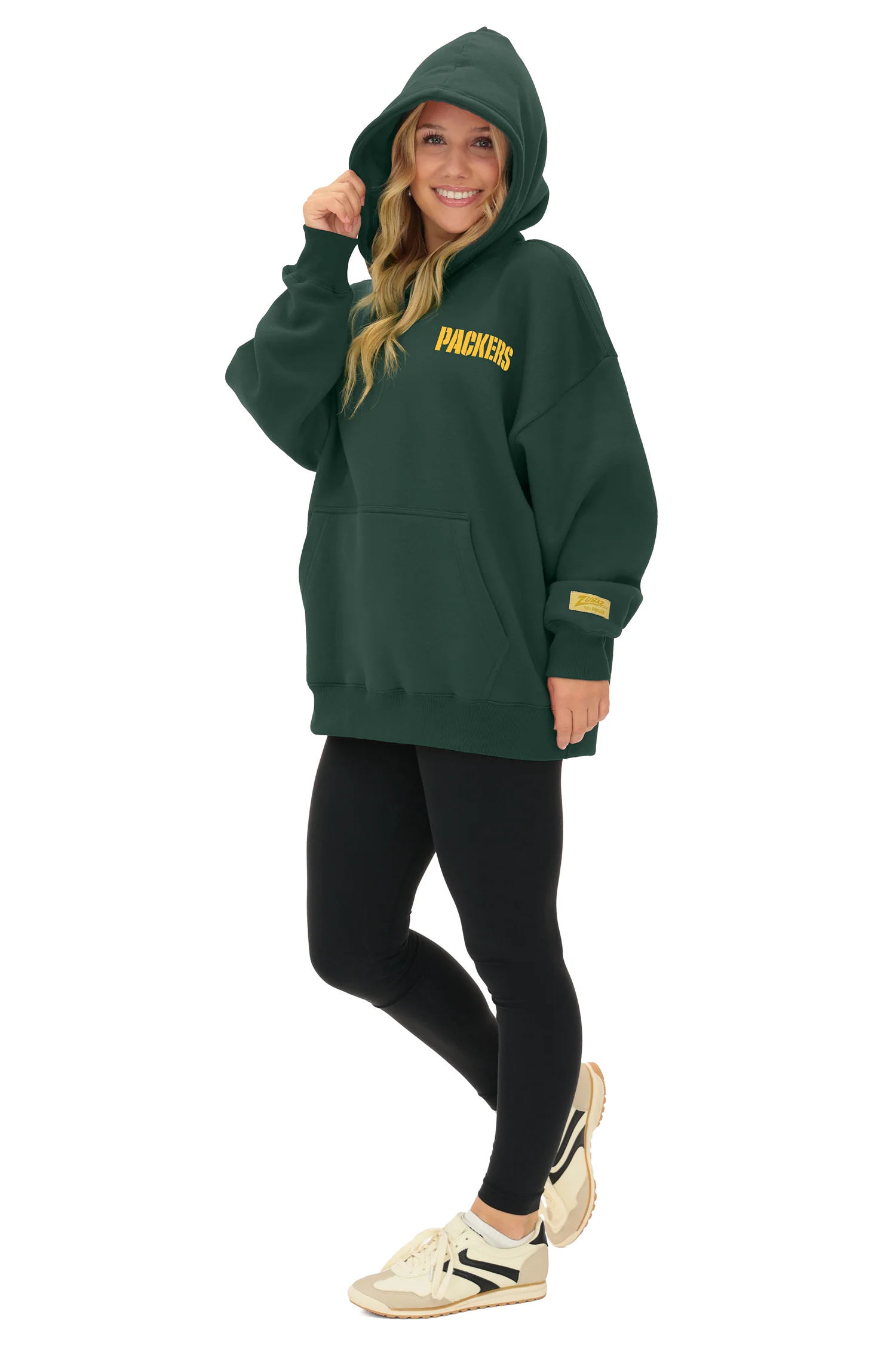 Zubaz NFL   90s Drop Shoulder Hoodie -MVP, GREEN BAY PACKERS - Image 2