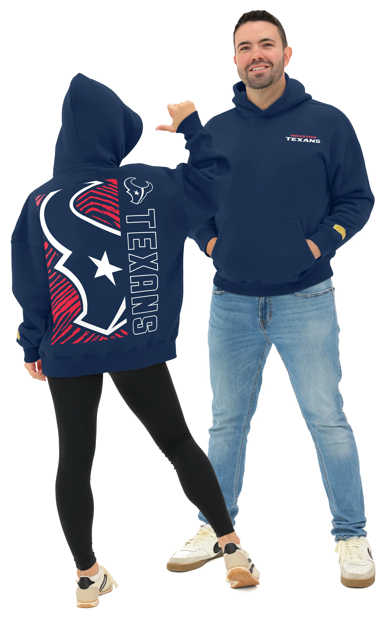 Zubaz NFL 90s Drop Shoulder Hoodie -MVP, HOUSTON TEXANS