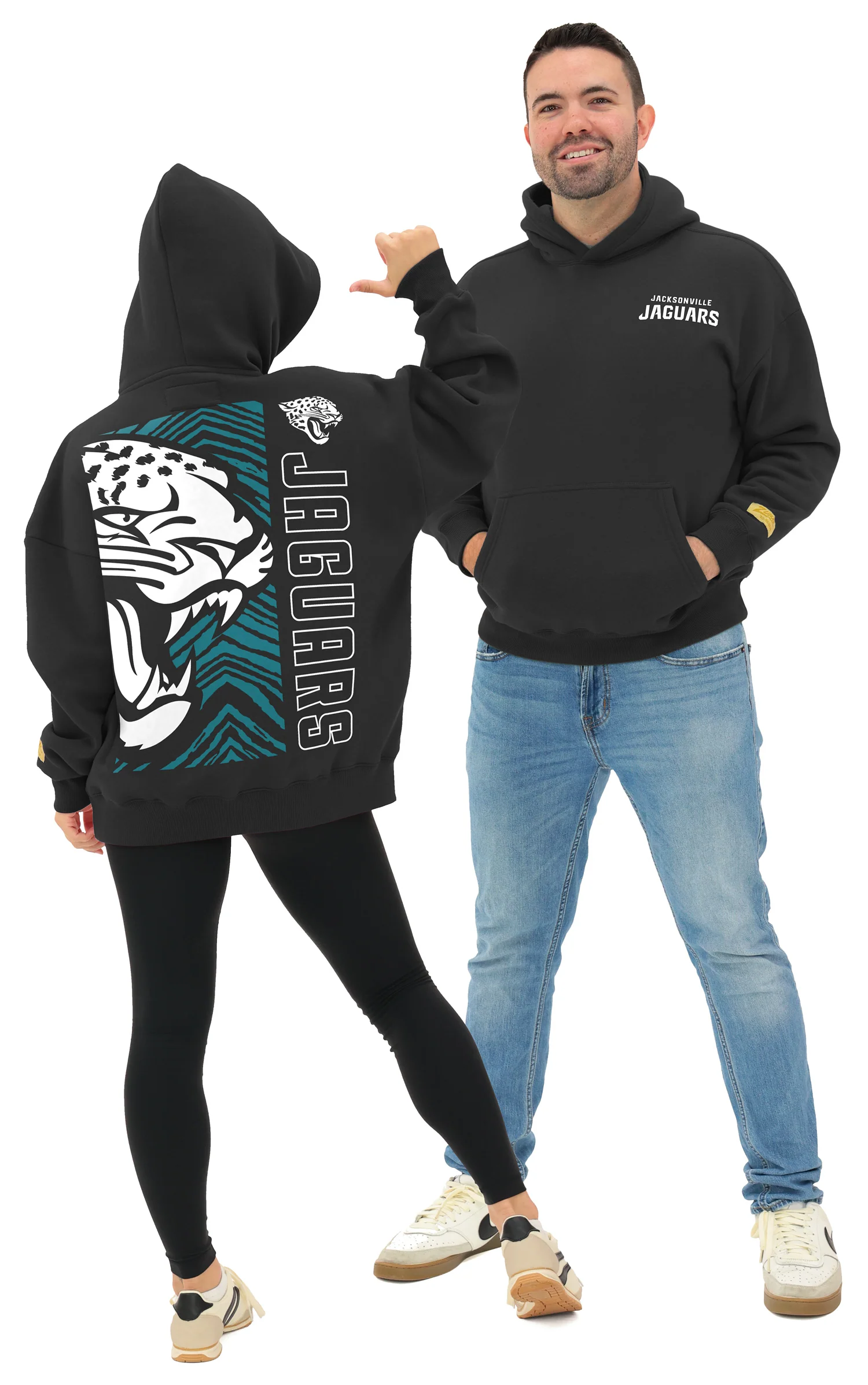 Zubaz NFL 90s Drop Shoulder Hoodie -MVP, JACKSONVILLE JAGUARS