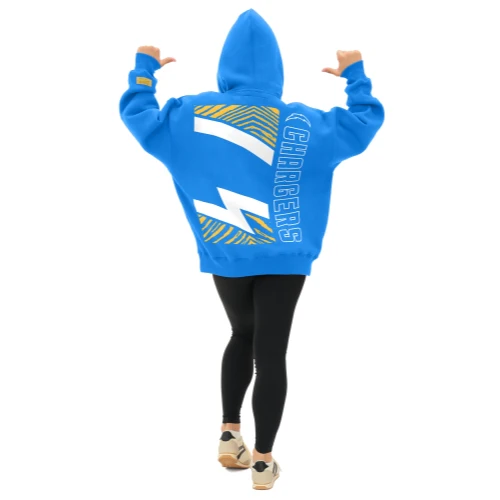 Zubaz NFL 90s Drop Shoulder Hoodie -MVP, LOS ANGELES CHARGERS - Image 3