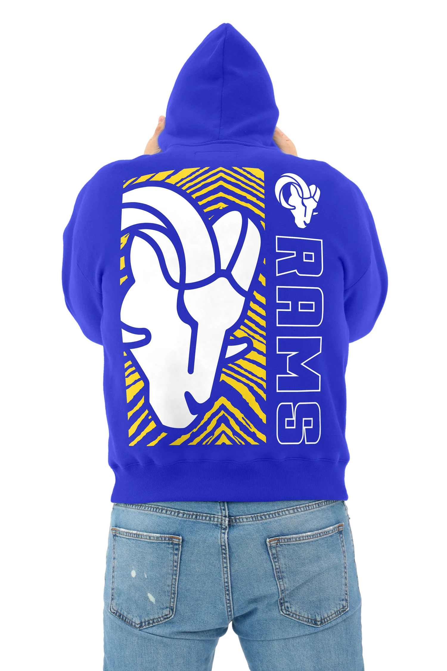 Zubaz NFL 90s Drop Shoulder Hoodie -MVP, LOS ANGELES RAMS - Image 10