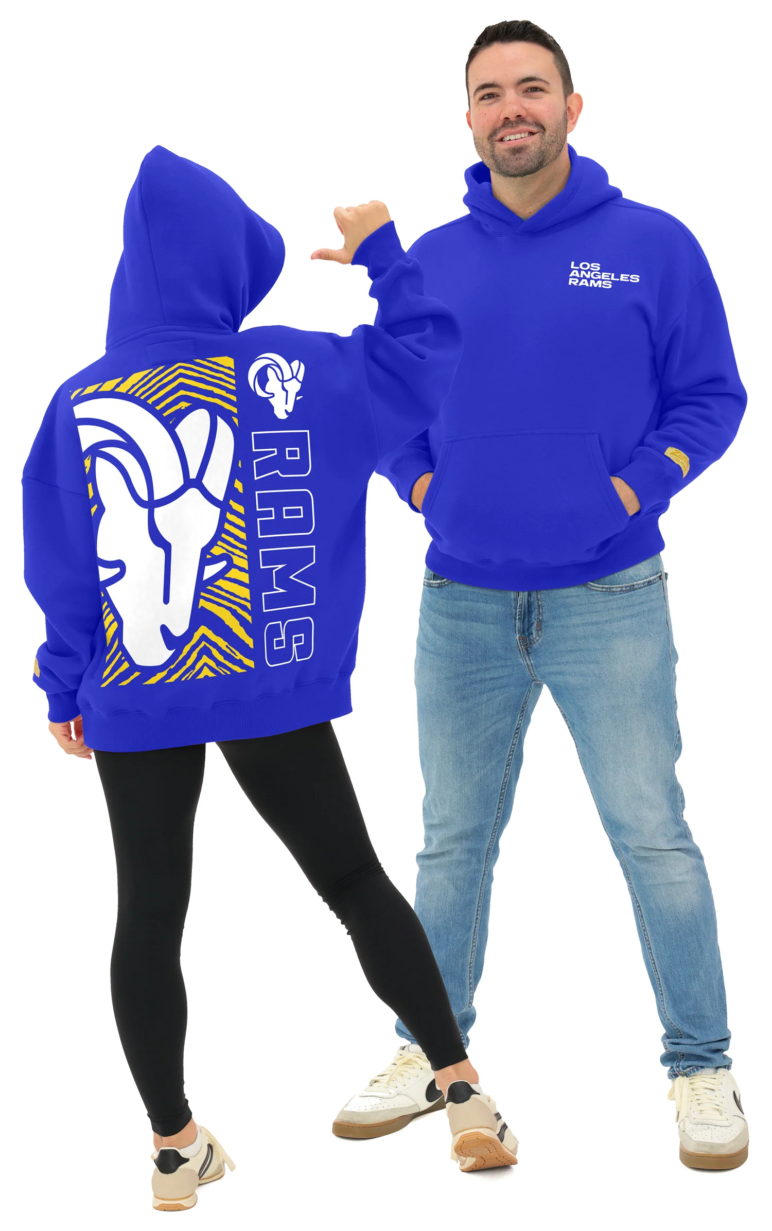 Zubaz NFL 90s Drop Shoulder Hoodie -MVP, LOS ANGELES RAMS - Image 12