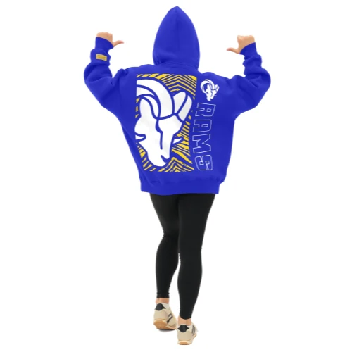 Zubaz NFL 90s Drop Shoulder Hoodie -MVP, LOS ANGELES RAMS - Image 3