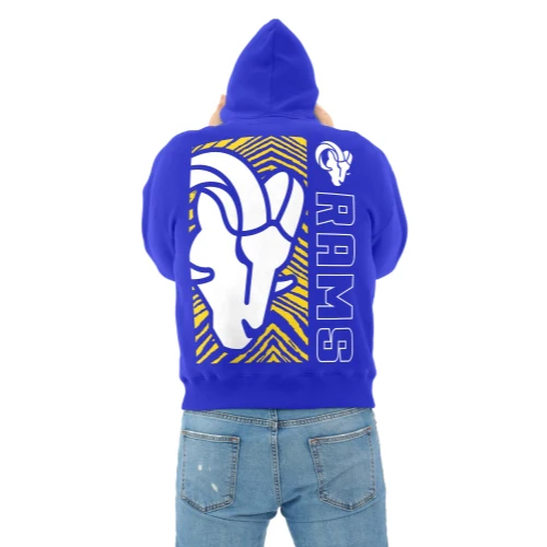 Zubaz NFL 90s Drop Shoulder Hoodie -MVP, LOS ANGELES RAMS - Image 5