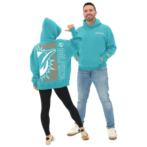 Zubaz NFL   90s Drop Shoulder Hoodie -MVP, MIAMI DOLPHINS