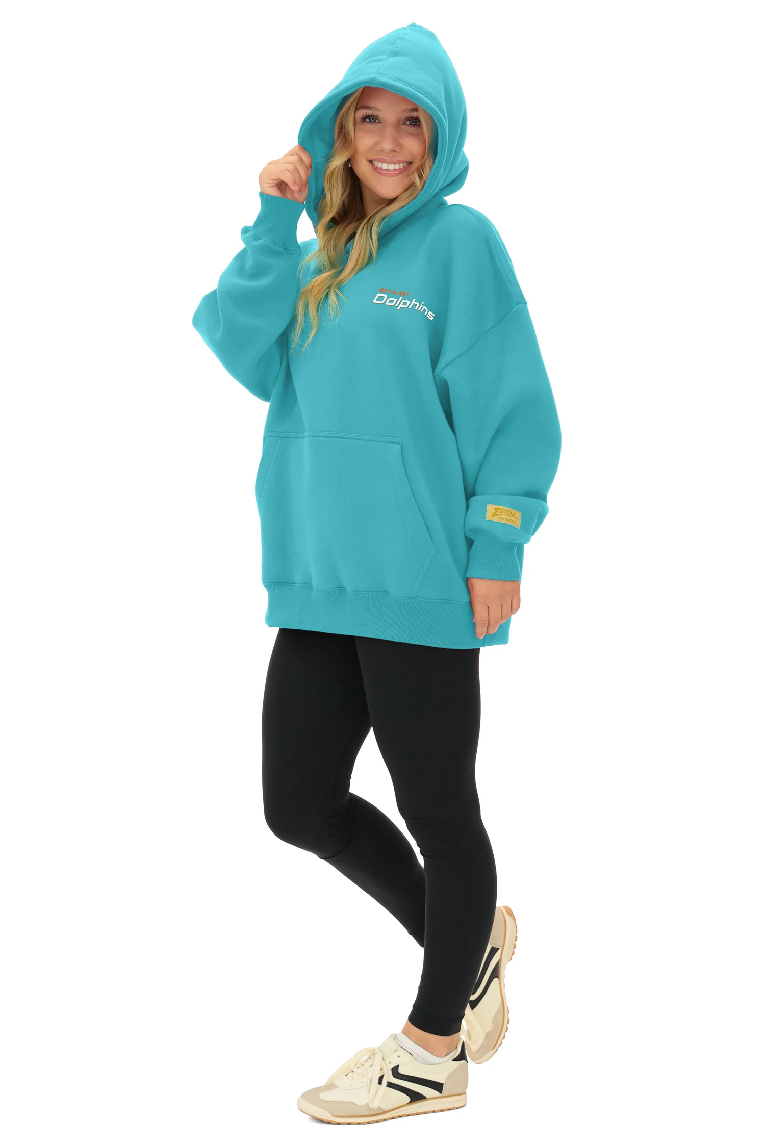 Zubaz NFL   90s Drop Shoulder Hoodie -MVP, MIAMI DOLPHINS - Image 7