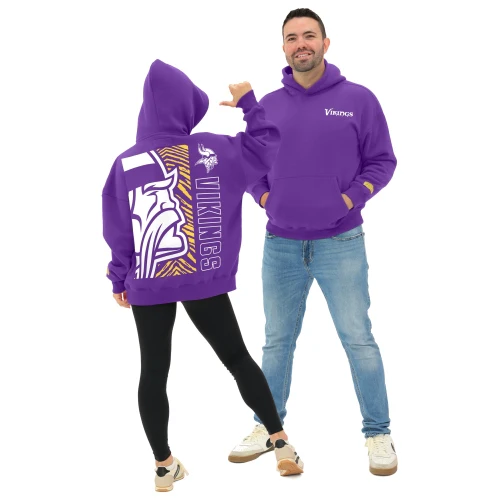 Zubaz NFL 90s Drop Shoulder Hoodie -MVP, MINNESOTA VIKINGS