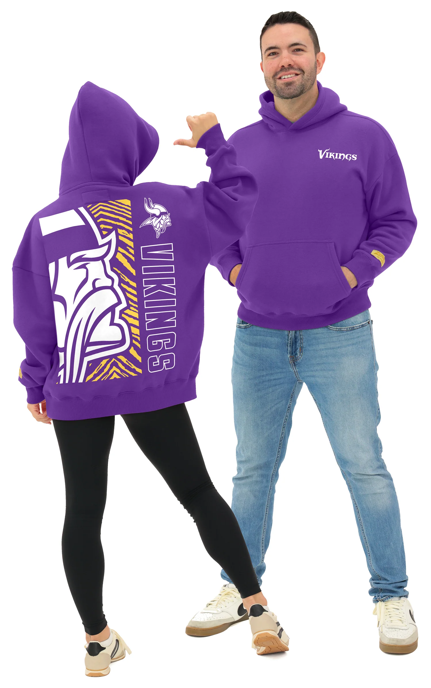Zubaz NFL 90s Drop Shoulder Hoodie -MVP, MINNESOTA VIKINGS - Image 12