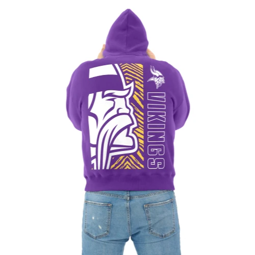 Zubaz NFL 90s Drop Shoulder Hoodie -MVP, MINNESOTA VIKINGS - Image 5