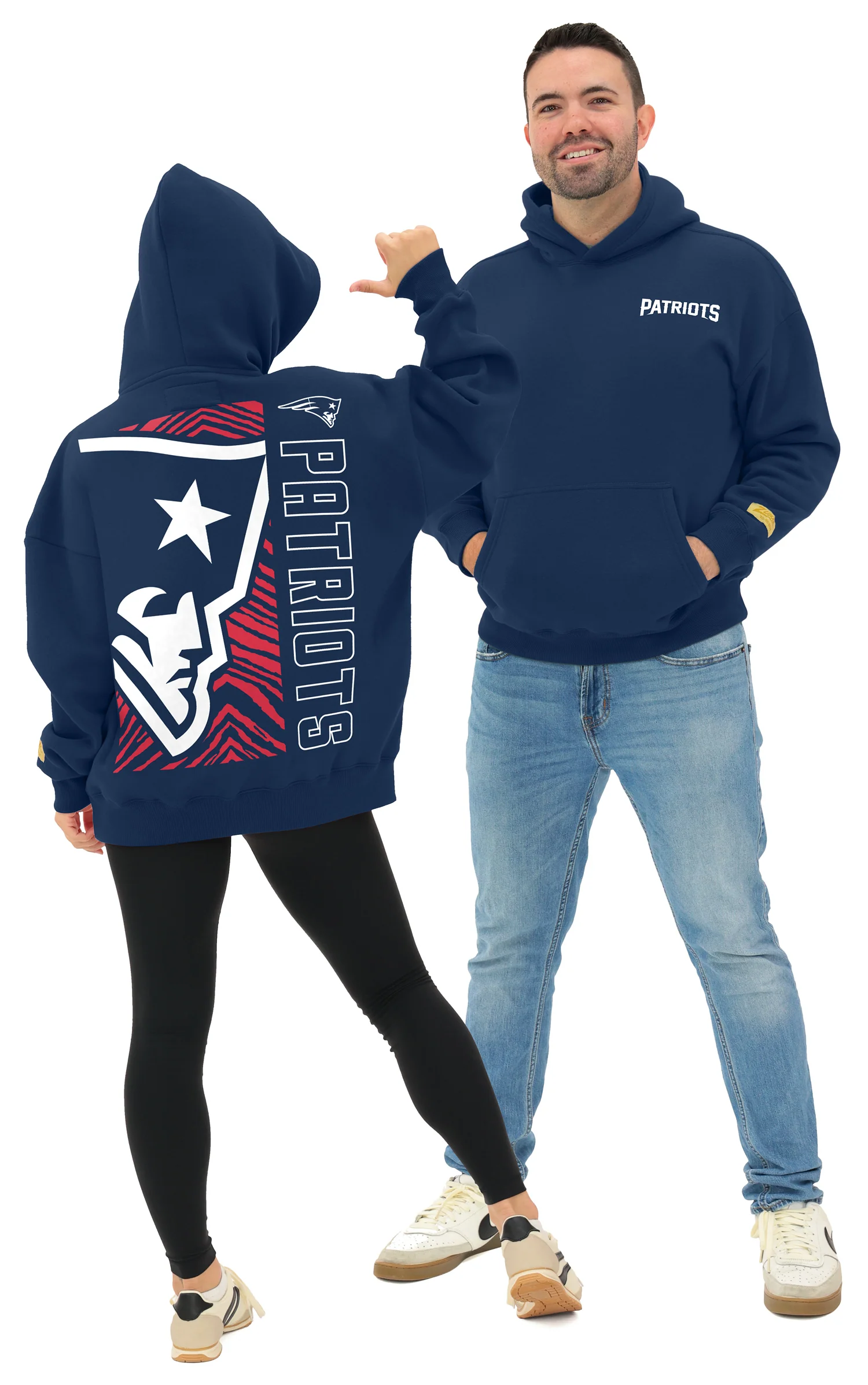 Zubaz NFL 90s Drop Shoulder Hoodie -MVP, NEW ENGLAND PATRIOTS