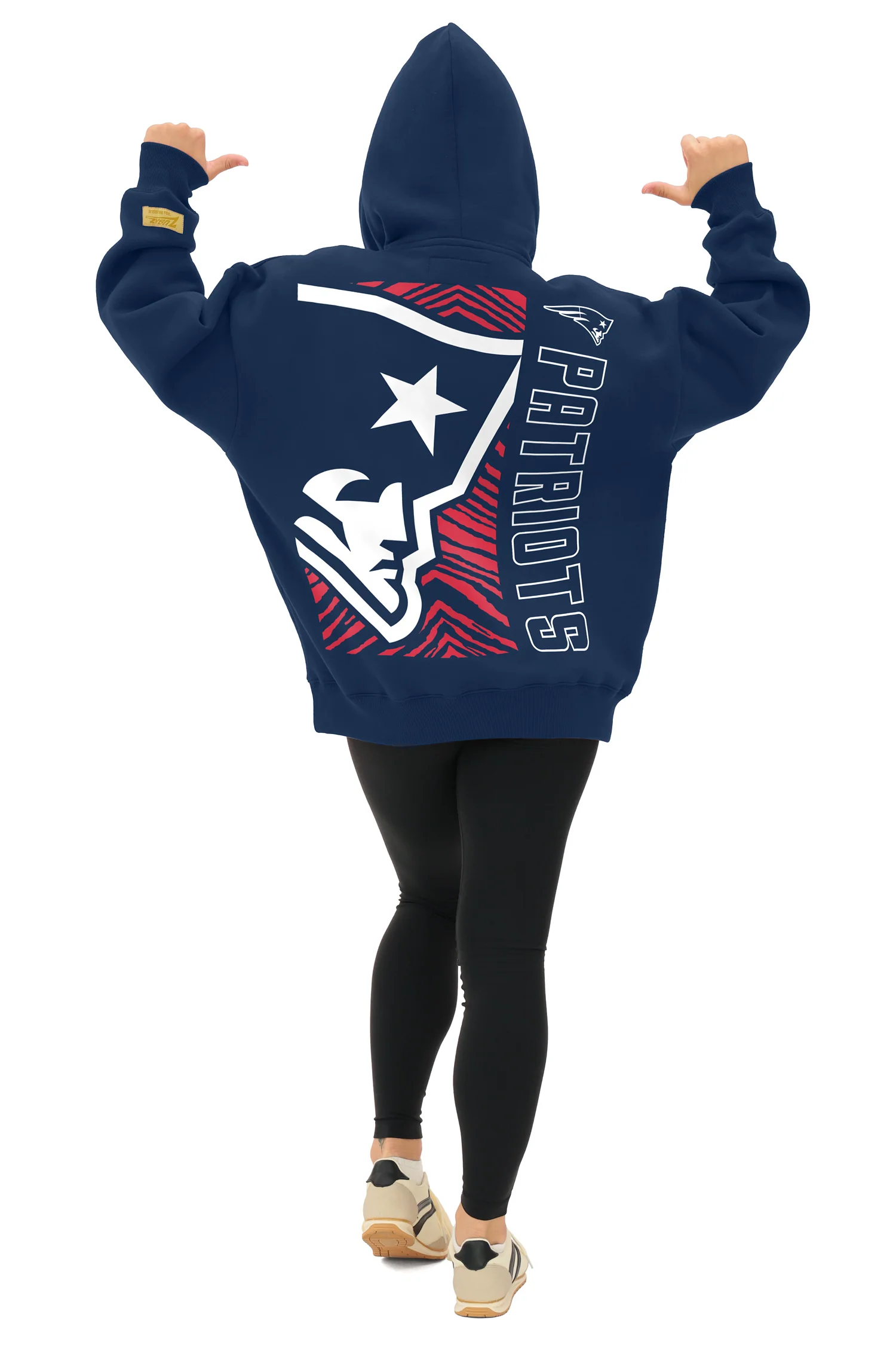 Zubaz NFL 90s Drop Shoulder Hoodie -MVP, NEW ENGLAND PATRIOTS - Image 3