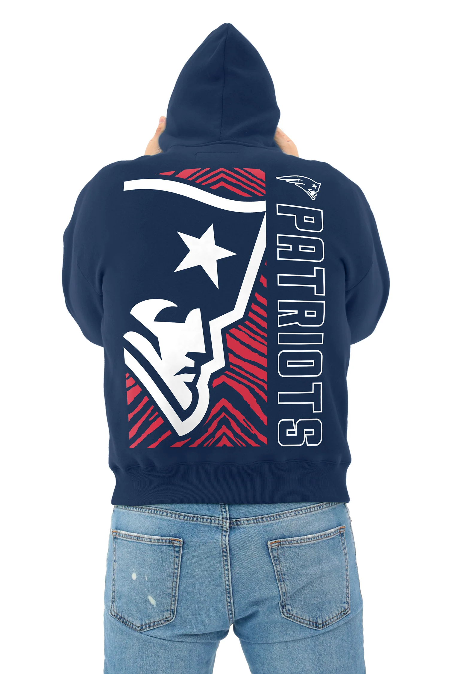 Zubaz NFL 90s Drop Shoulder Hoodie -MVP, NEW ENGLAND PATRIOTS - Image 5