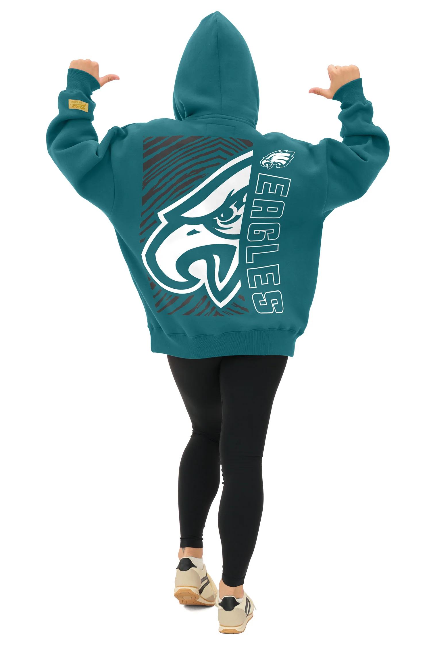 Zubaz NFL 90s Drop Shoulder Hoodie -MVP, PHILADELPHIA EAGLES - Image 3