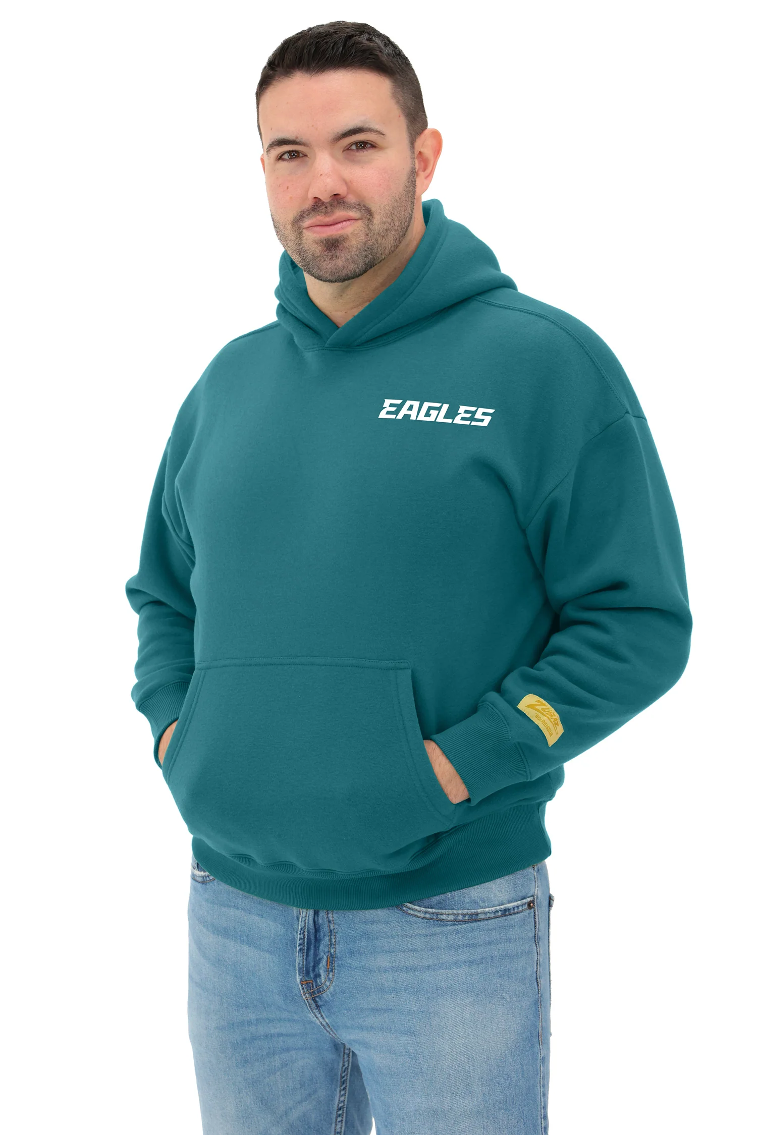 Zubaz NFL 90s Drop Shoulder Hoodie -MVP, PHILADELPHIA EAGLES - Image 4