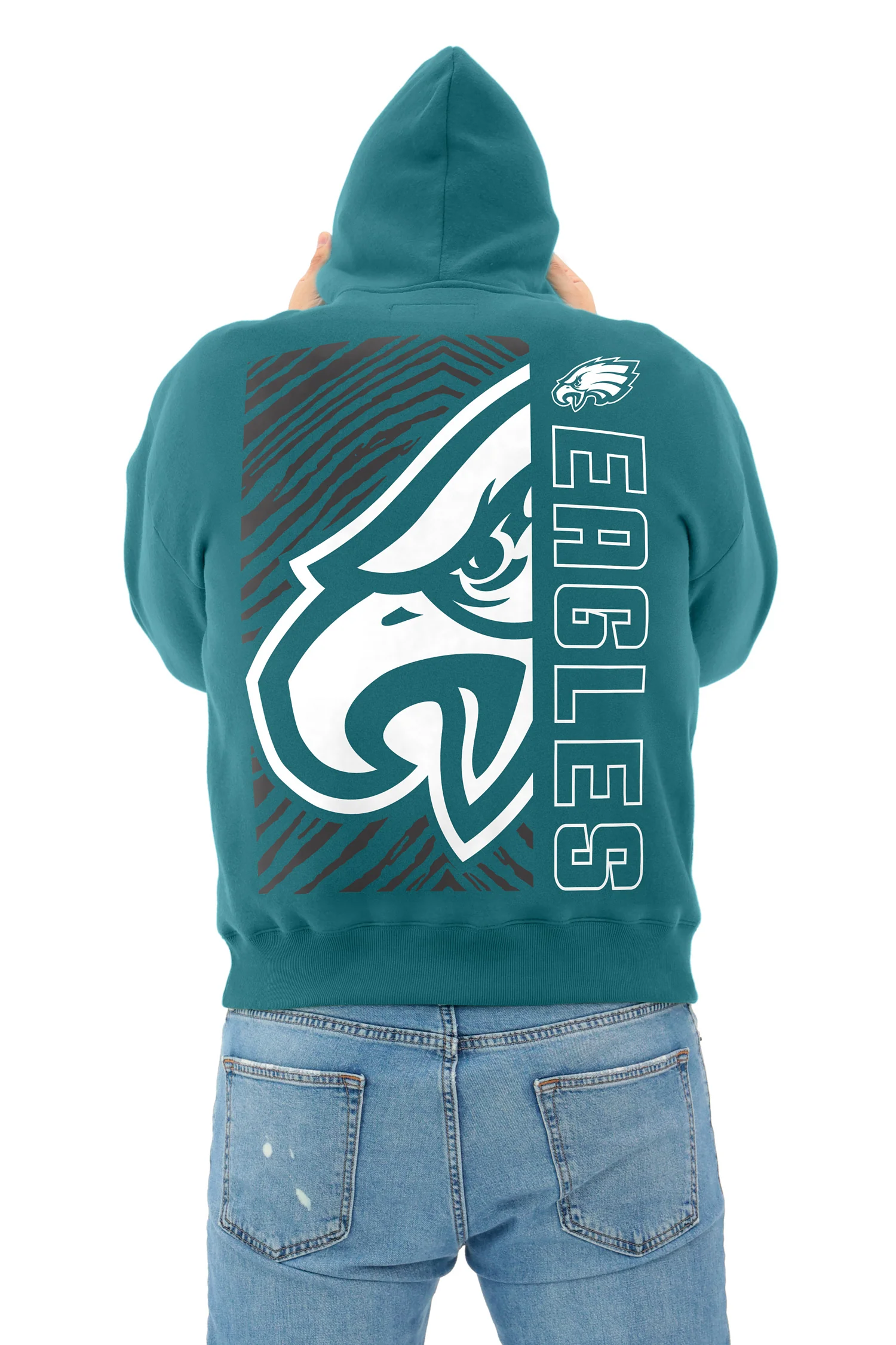 Zubaz NFL 90s Drop Shoulder Hoodie -MVP, PHILADELPHIA EAGLES - Image 5