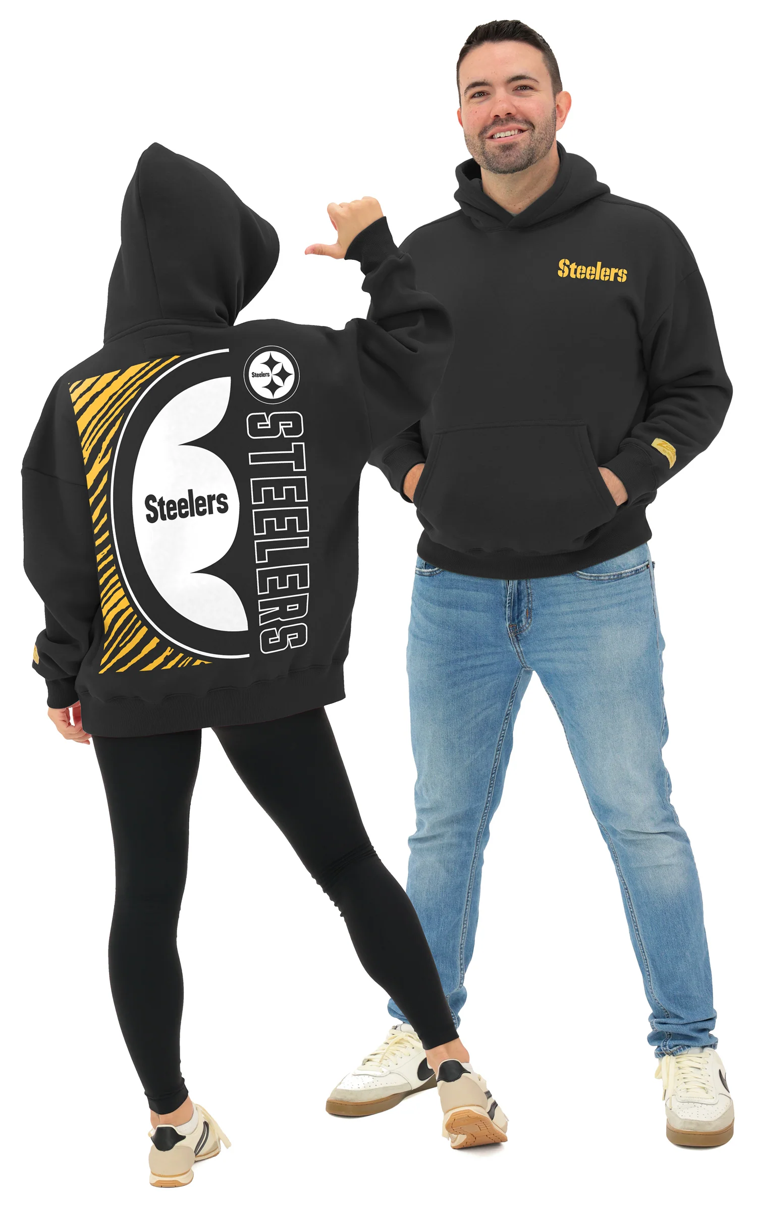 Zubaz NFL 90s Drop Shoulder Hoodie -MVP, PITTSBURGH STEELERS