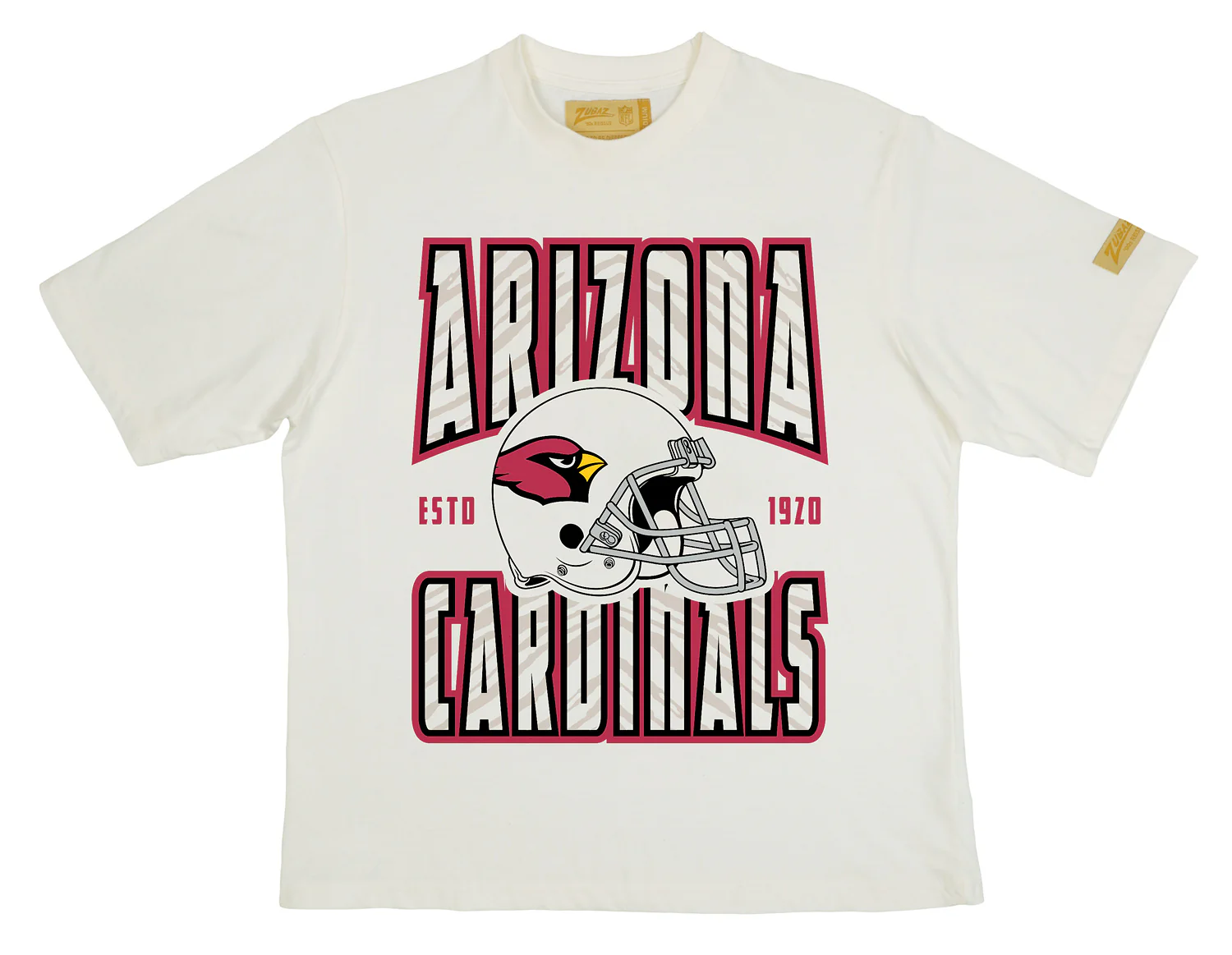 Zubaz NFL 90s SS Tee- Helmet-Off White, ARIZONA CARDINALS - Image 13