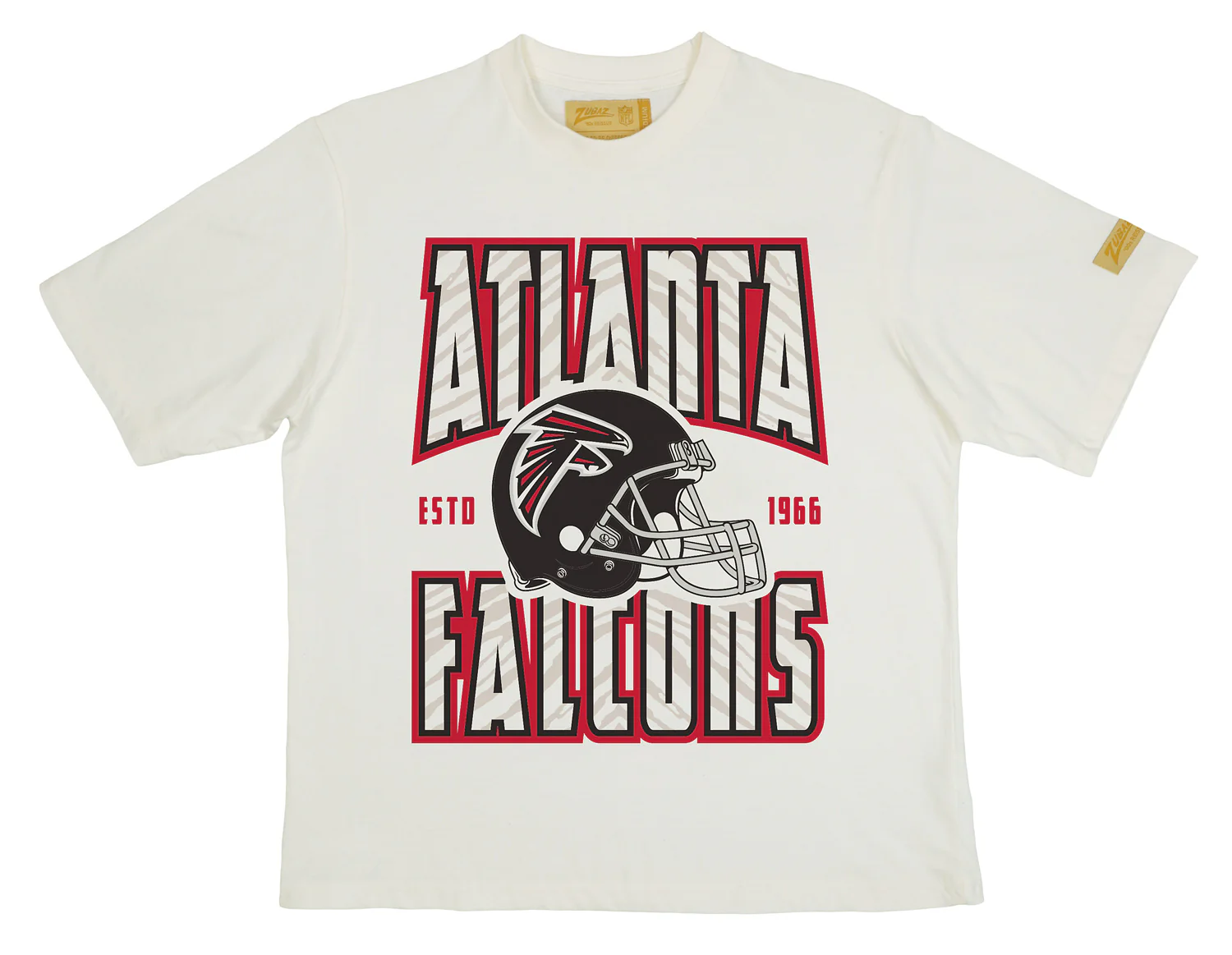 Zubaz NFL 90s SS Tee- Helmet-Off White, ATLANTA FALCONS - Image 3