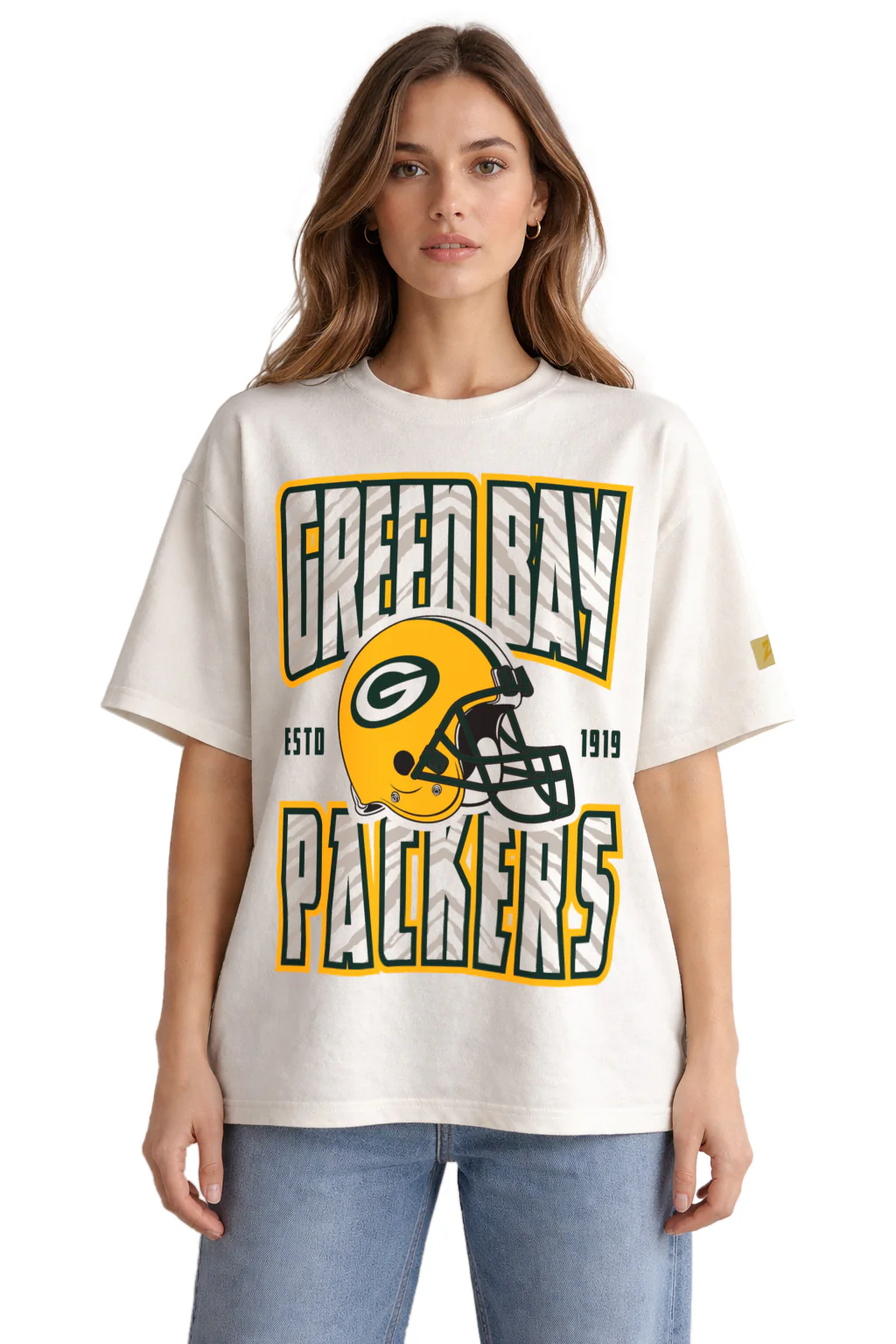 Zubaz NFL 90s SS Tee- Helmet-Off White, GREEN BAY PACKERS - Image 27