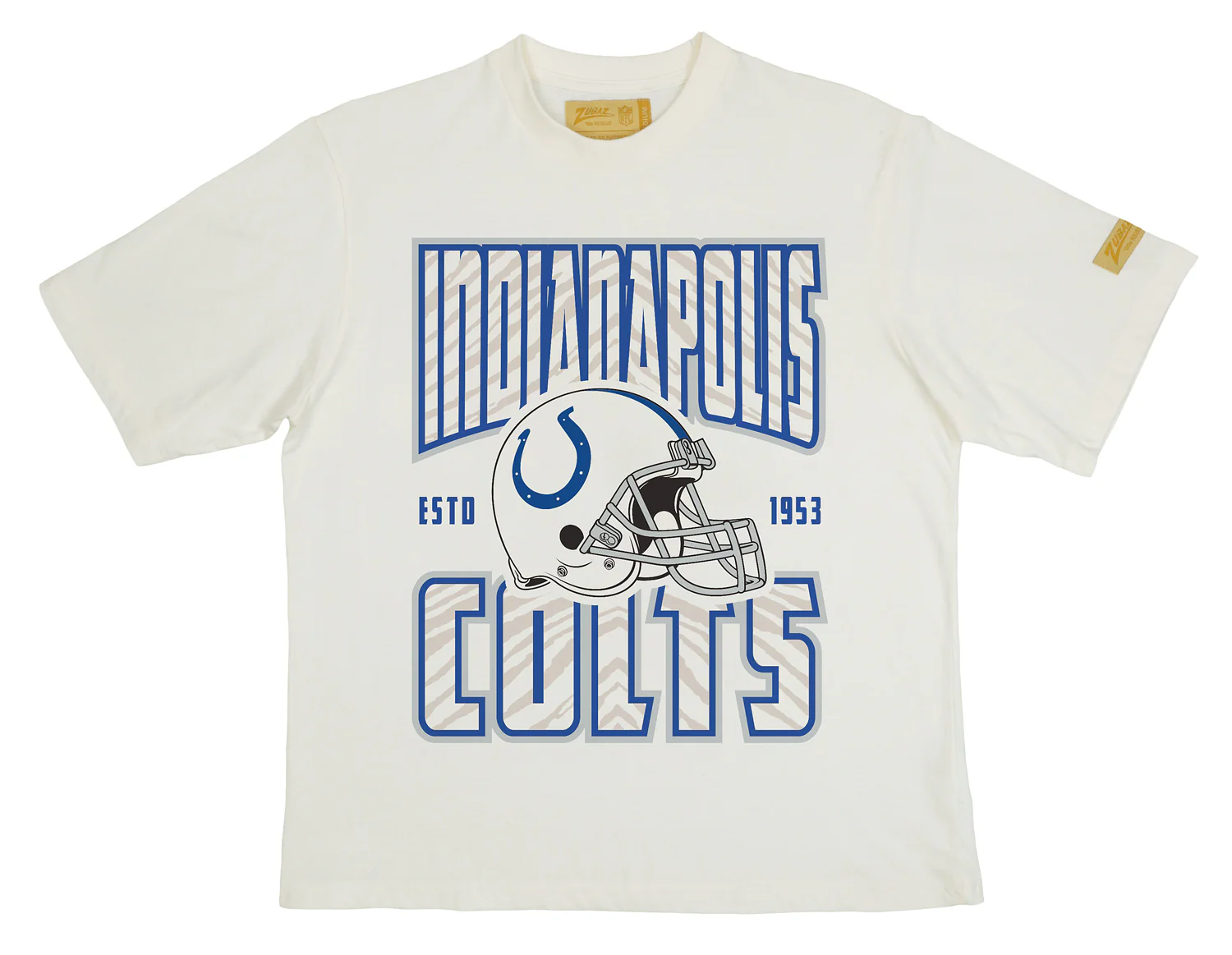 Zubaz NFL 90s SS Tee- Helmet-Off White, INDIANAPOLIS COLTS - Image 38