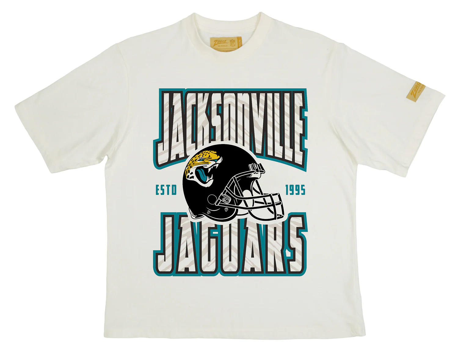 Zubaz NFL 90s SS Tee- Helmet-Off White, JACKSONVILLE JAGUARS - Image 28