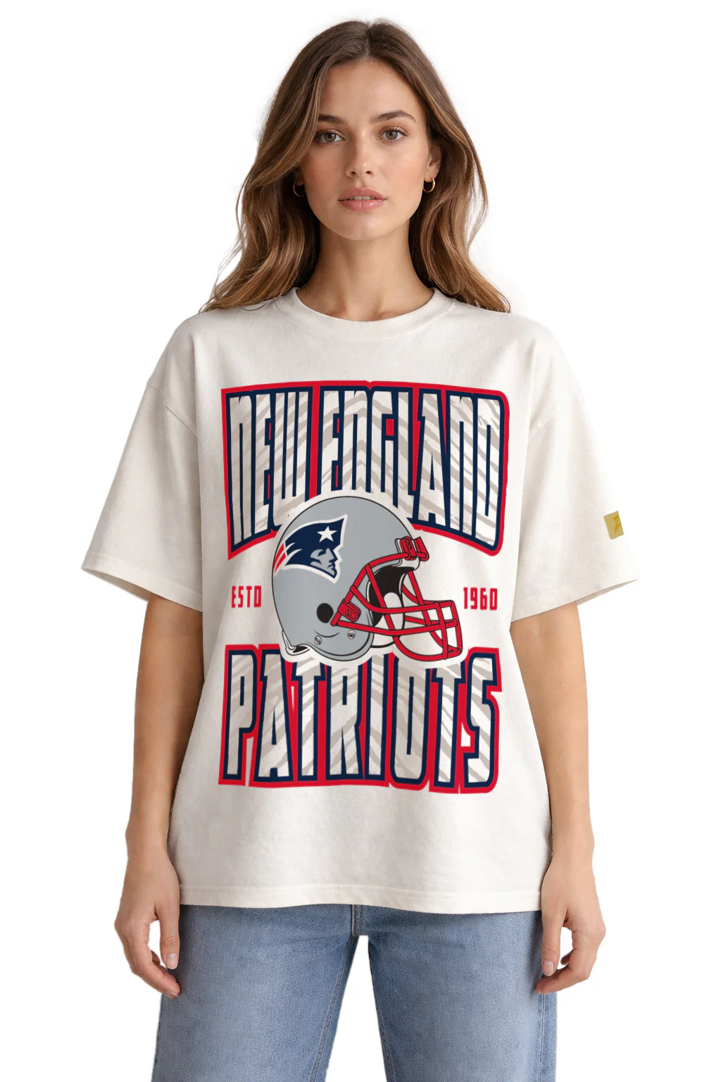 Zubaz NFL 90s SS Tee- Helmet-Off White, NEW ENGLAND PATRIOTS - Image 32