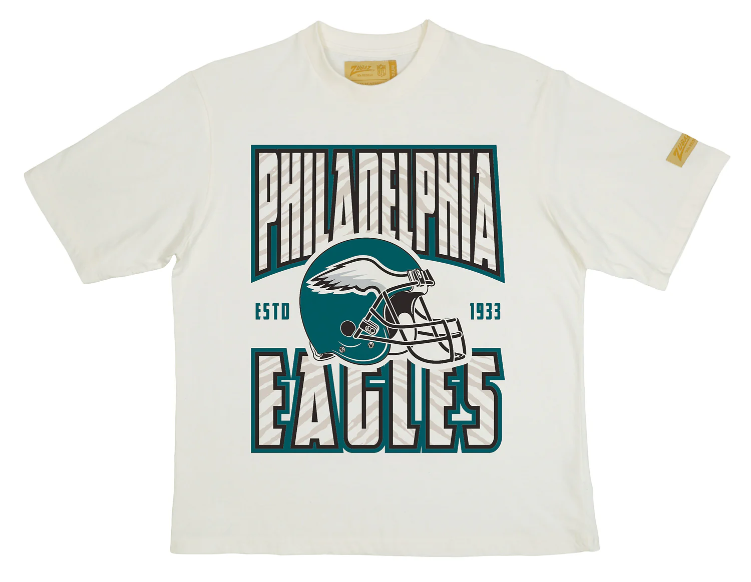 Zubaz NFL 90s SS Tee- Helmet-Off White, PHILADELPHIA EAGLES - Image 33