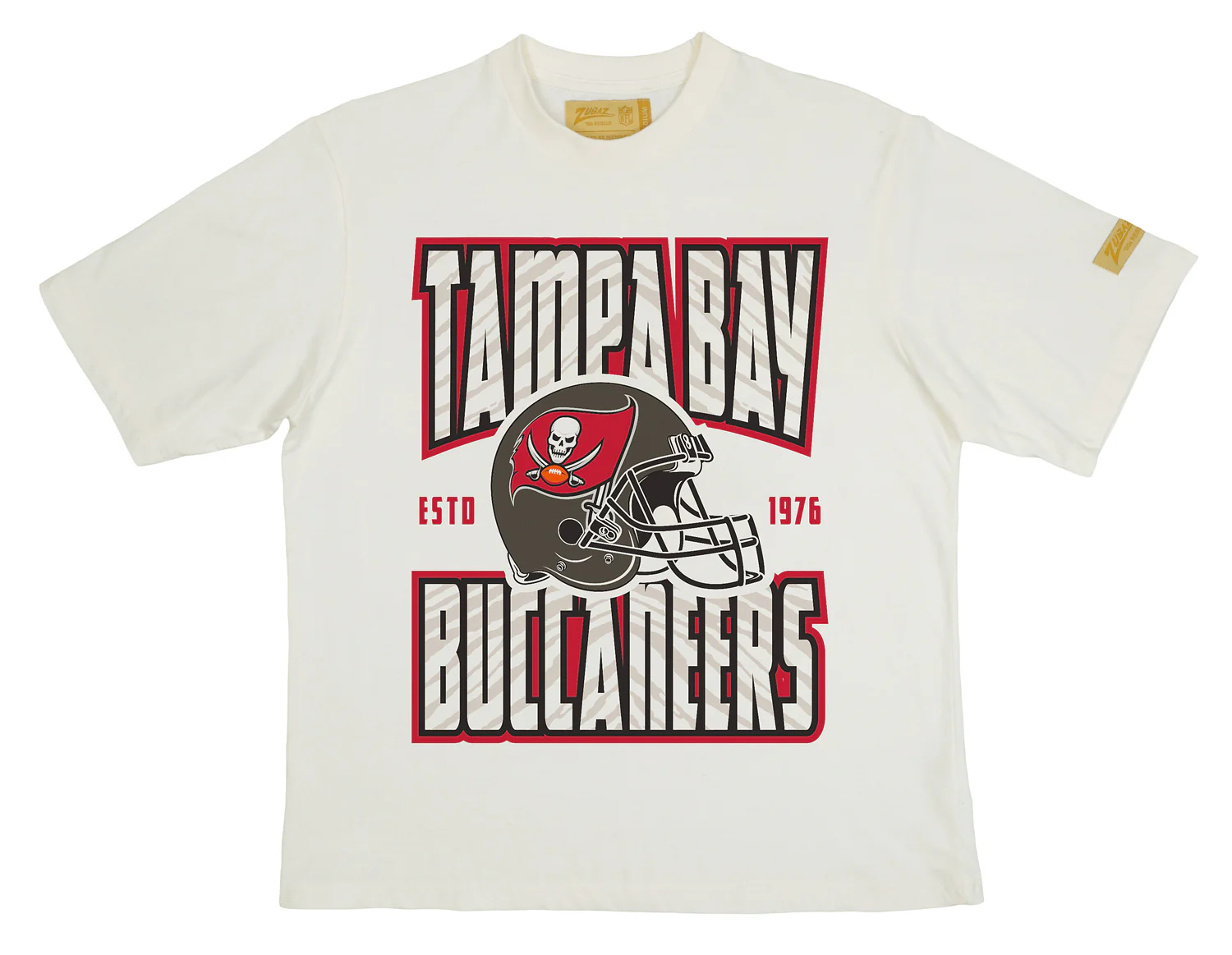 Zubaz NFL 90s SS Tee- Helmet-Off White, TAMPA BAY BUCCANEERS - Image 13