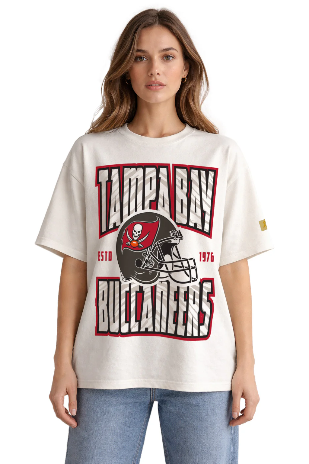 Zubaz NFL 90s SS Tee- Helmet-Off White, TAMPA BAY BUCCANEERS - Image 17
