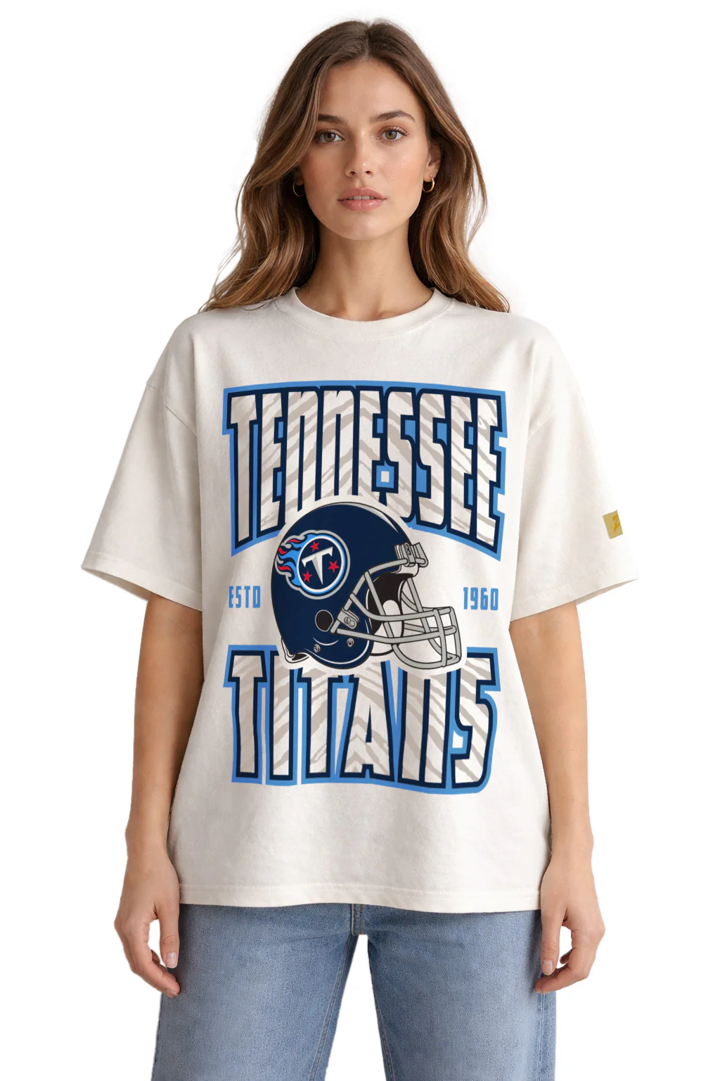 Zubaz NFL 90s SS Tee- Helmet-Off White, TENNESSEE TITANS - Image 12