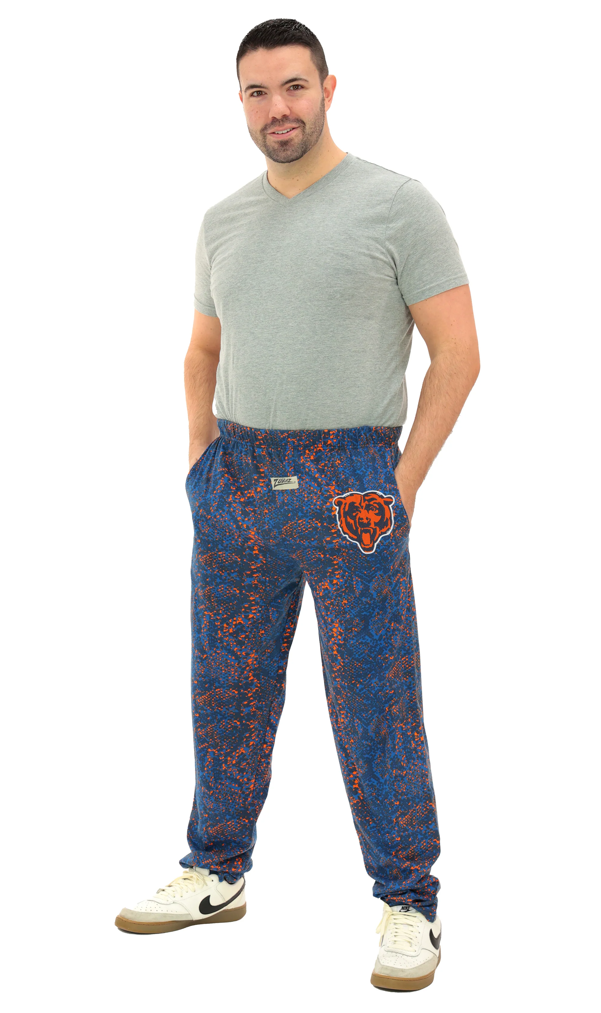 Zubaz NFL Adult Unisex Z88 Embroidered Post Pattern Pant, Chicago Bears, X-Small - Image 26