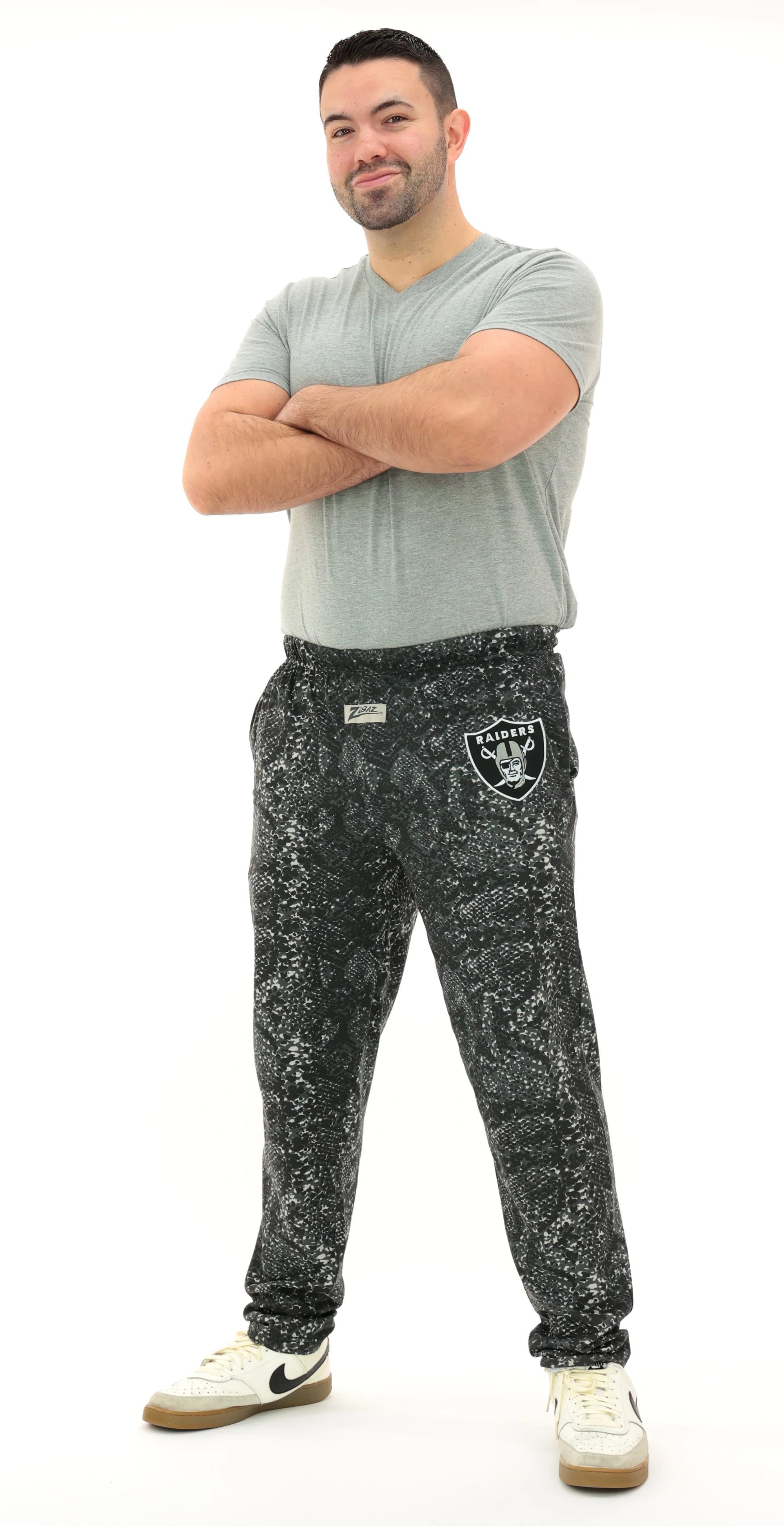 Zubaz NFL Adult Unisex Z88 Embroidered Post Pattern Pant, Las Vegas Raiders, X-Small - Image 36