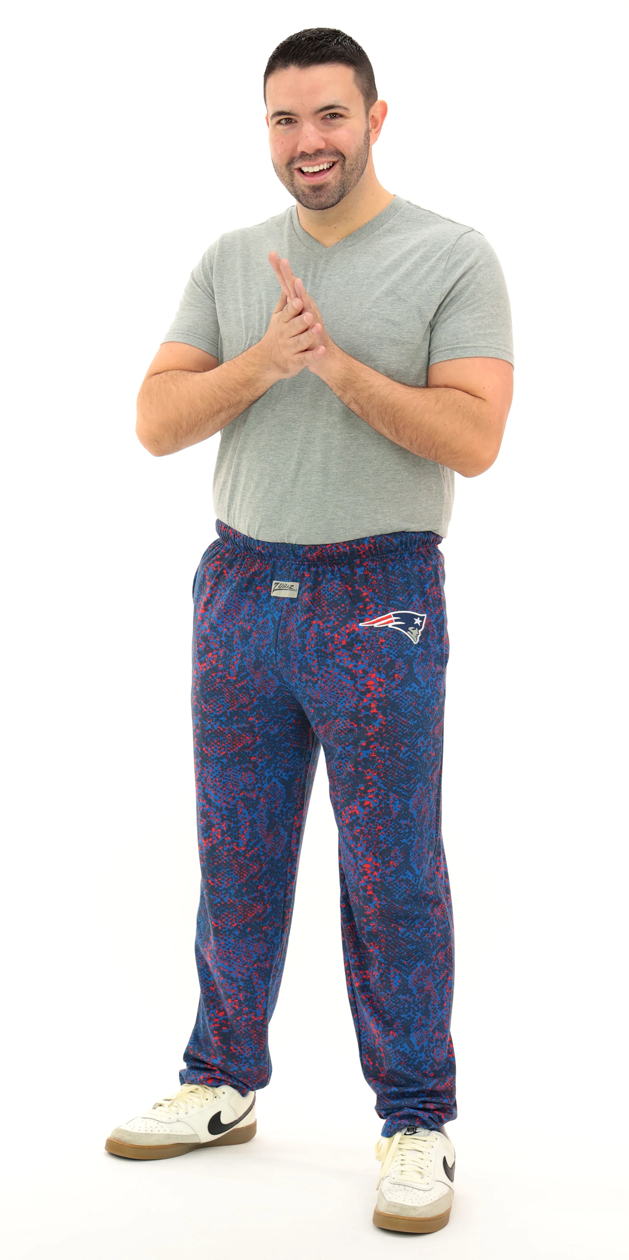 Zubaz NFL Adult Unisex Z88 Embroidered Post Pattern Pant, New England Patriots, X-Small - Image 29