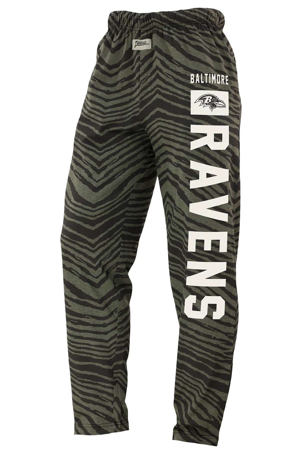 Zubaz NFL Adult Unisex Z88 Black Tonal Pants, Baltimore Ravens