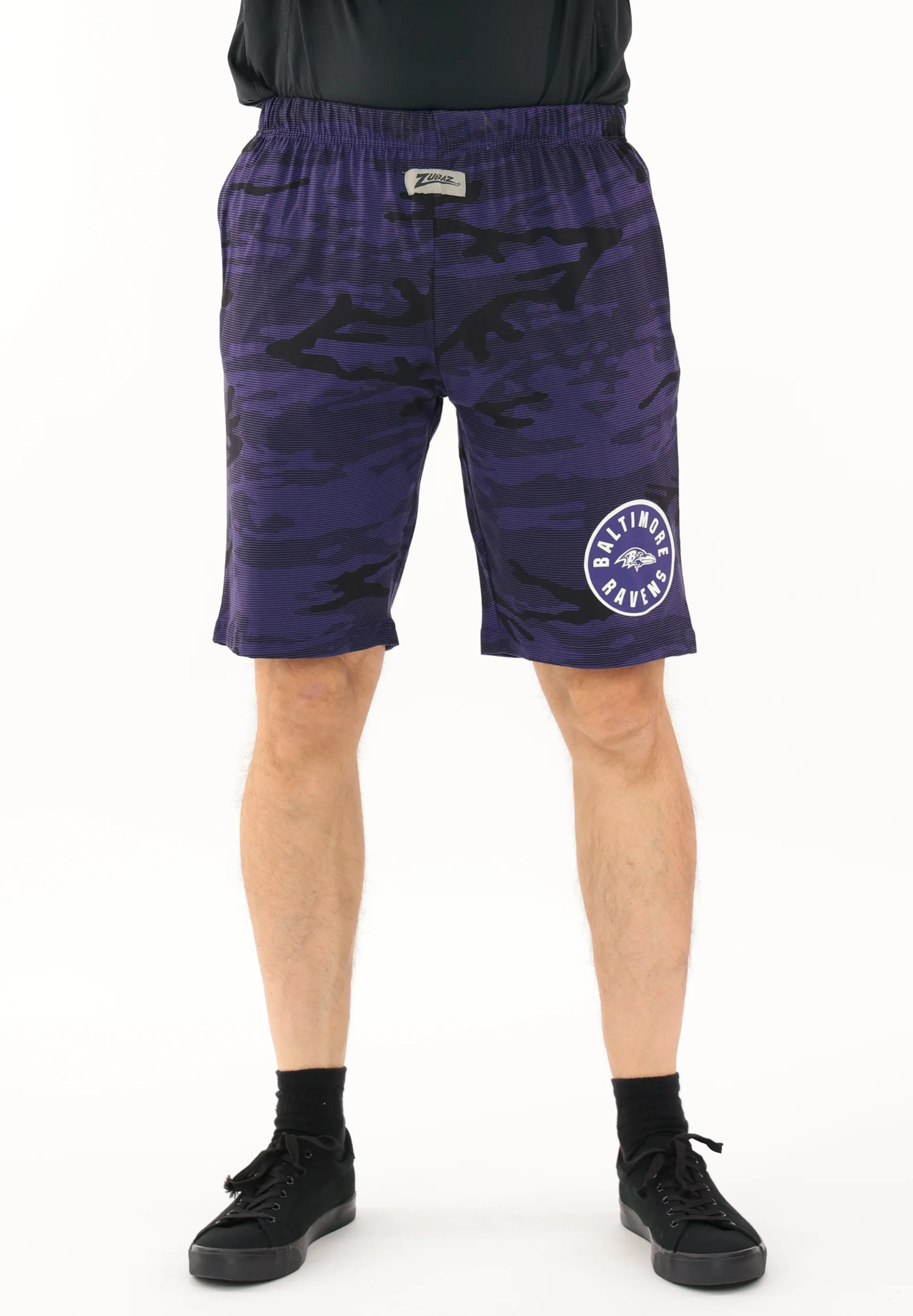 Zubaz NFL Adult Unisex Z88 Camo Lines Shorts, Baltimore Ravens - Image 42