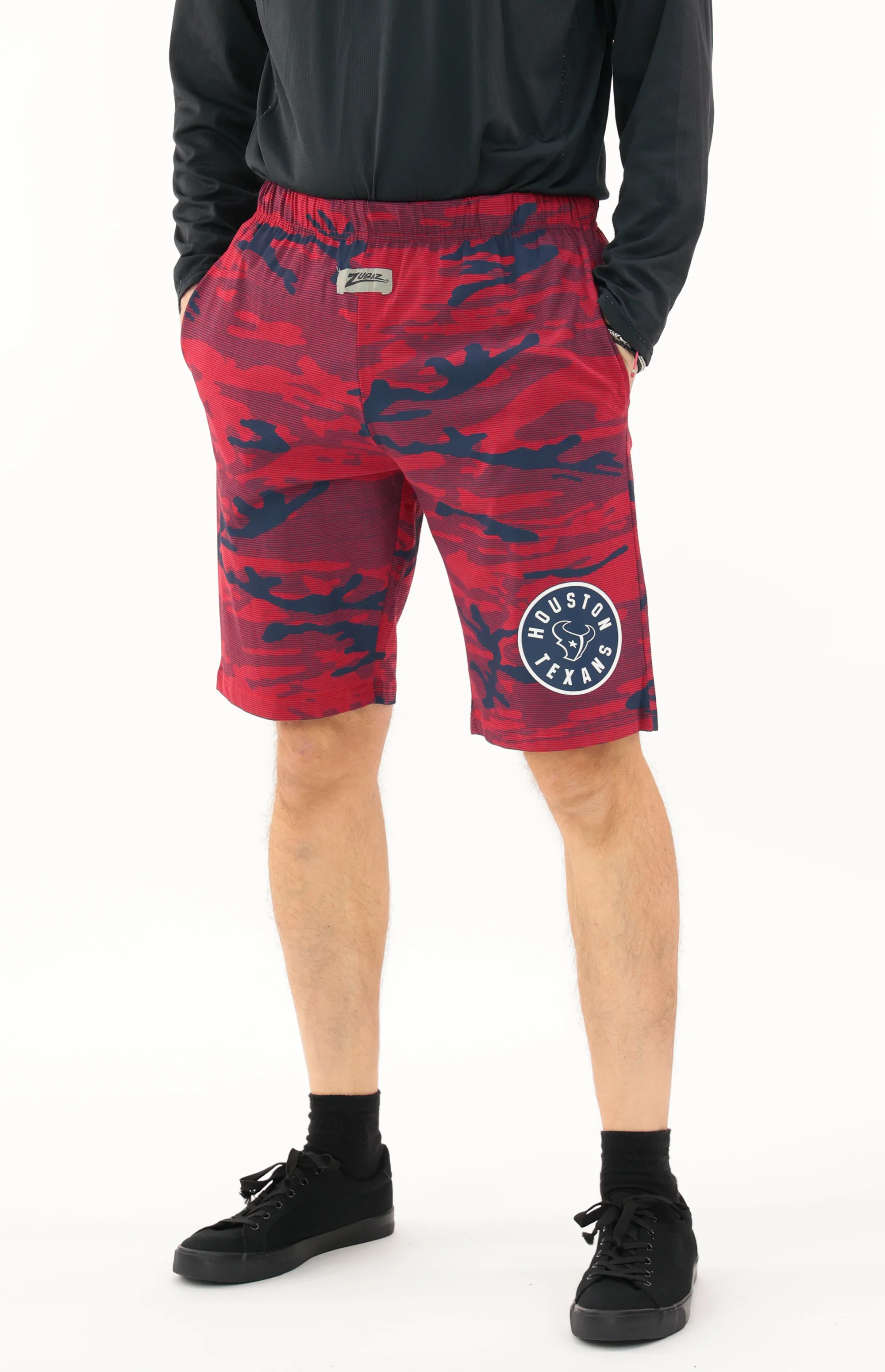 Zubaz NFL Adult Unisex Z88 Camo Lines Shorts, Houston Texans - Image 54
