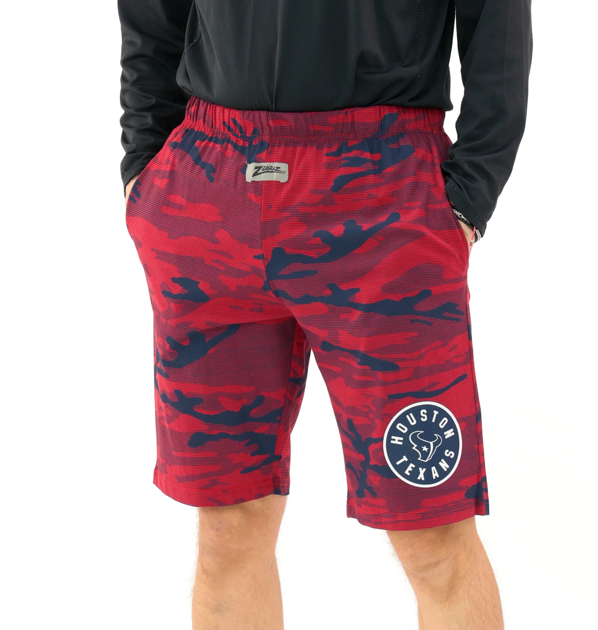 Zubaz NFL Adult Unisex Z88 Camo Lines Shorts, Houston Texans - Image 60