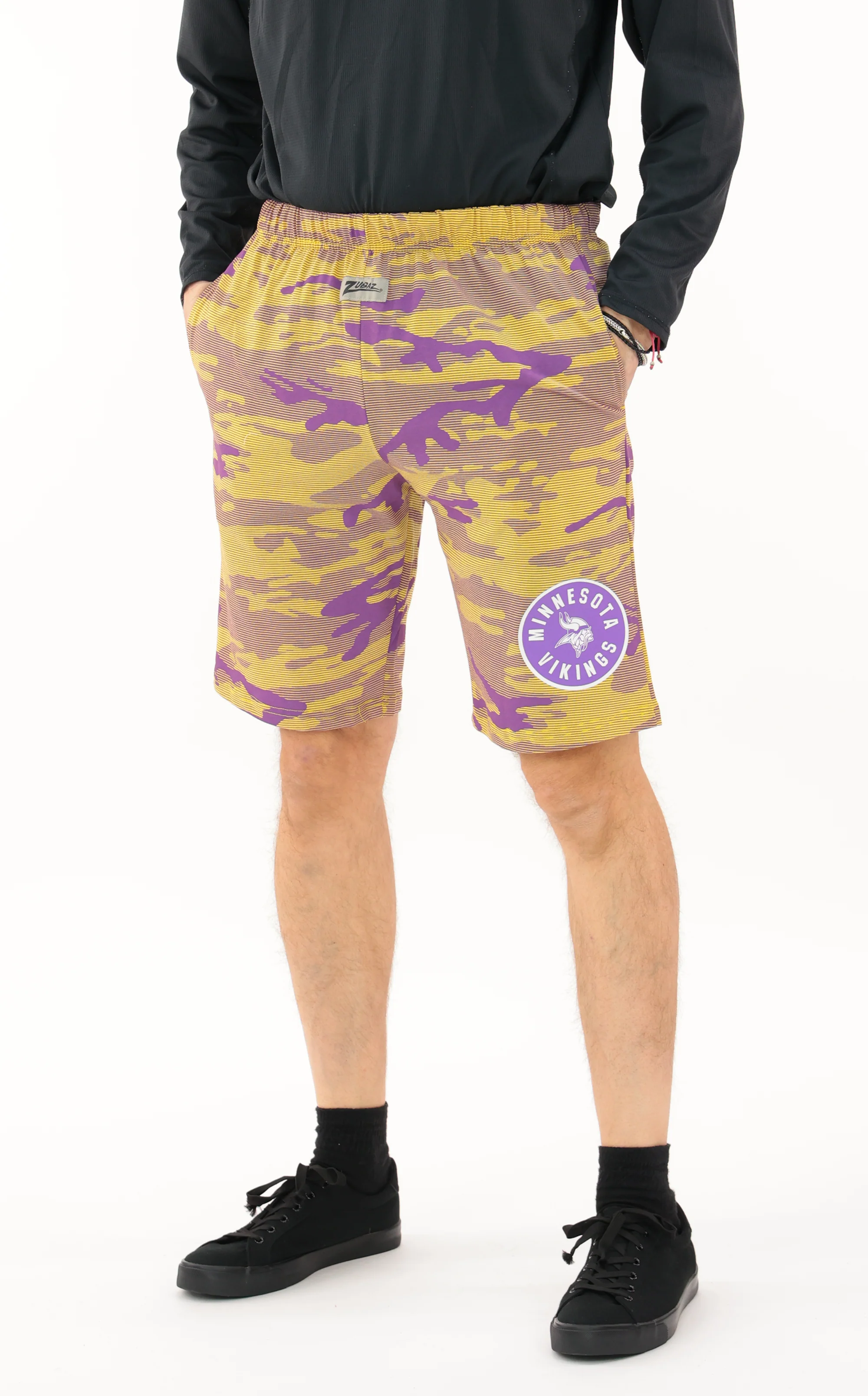 Zubaz NFL Adult Unisex Z88 Camo Lines Shorts, Minnesota Vikings - Image 40