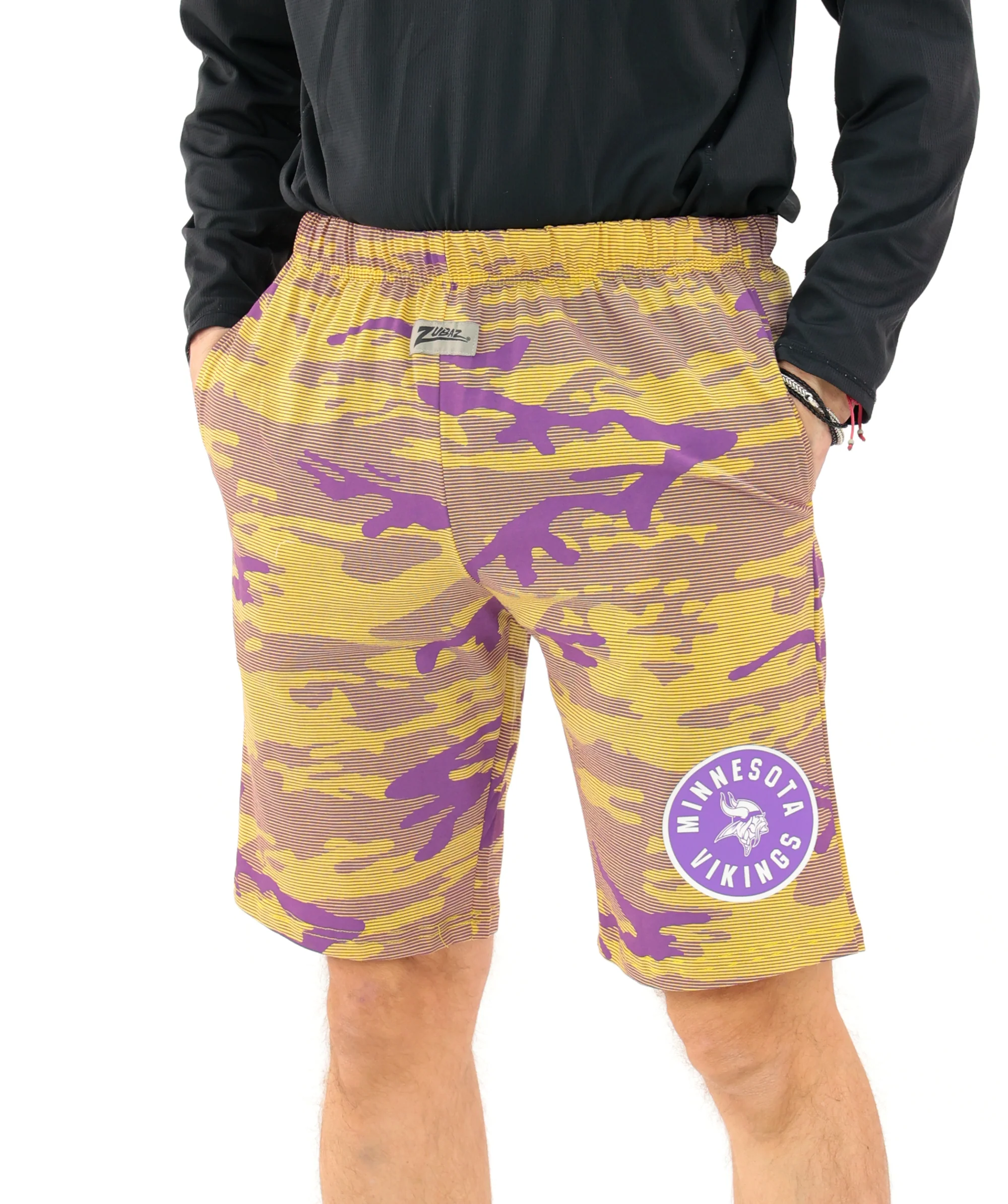 Zubaz NFL Adult Unisex Z88 Camo Lines Shorts, Minnesota Vikings - Image 46