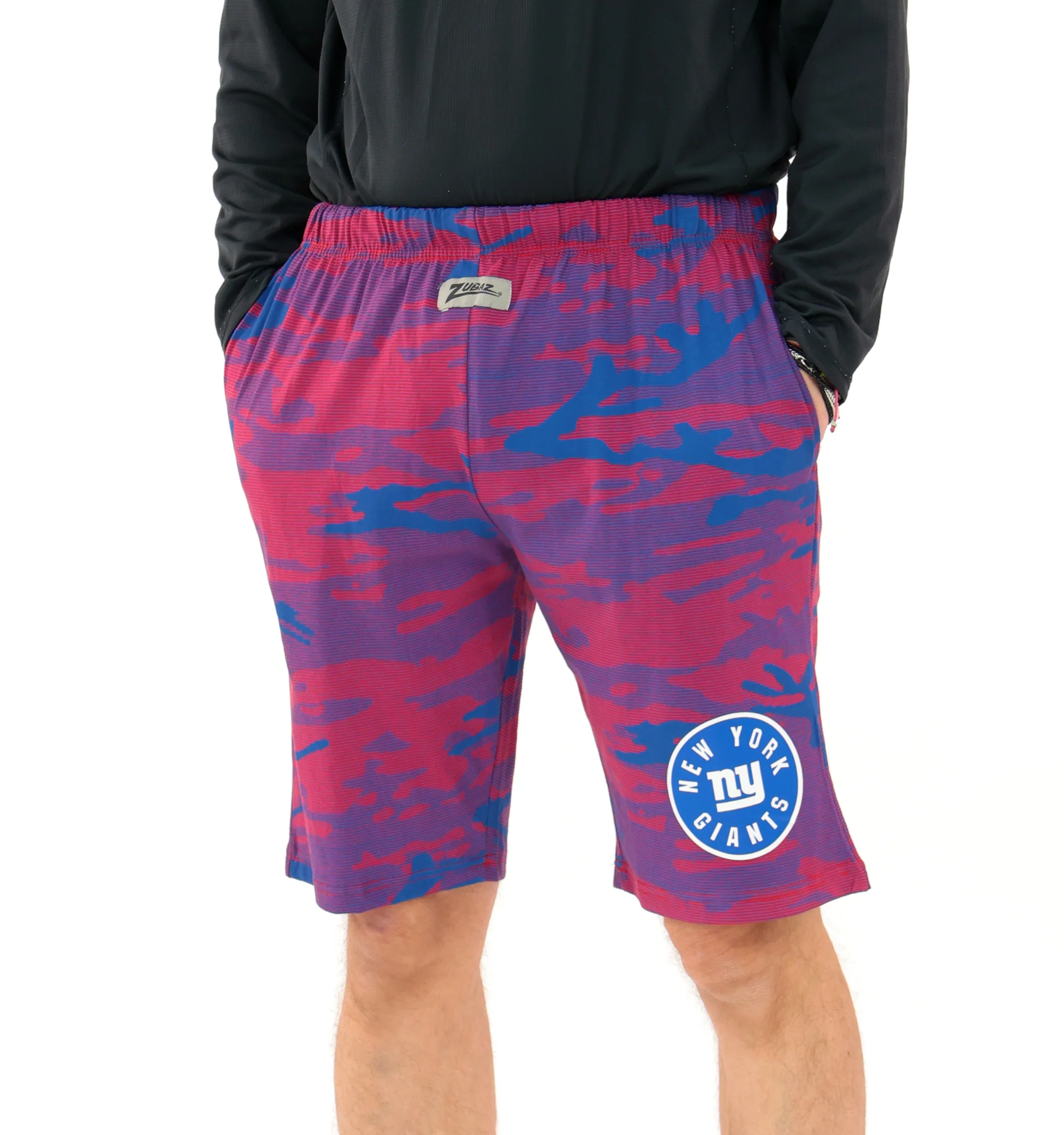 Zubaz NFL Adult Unisex Z88 Camo Lines Shorts, New York Giants - Image 46