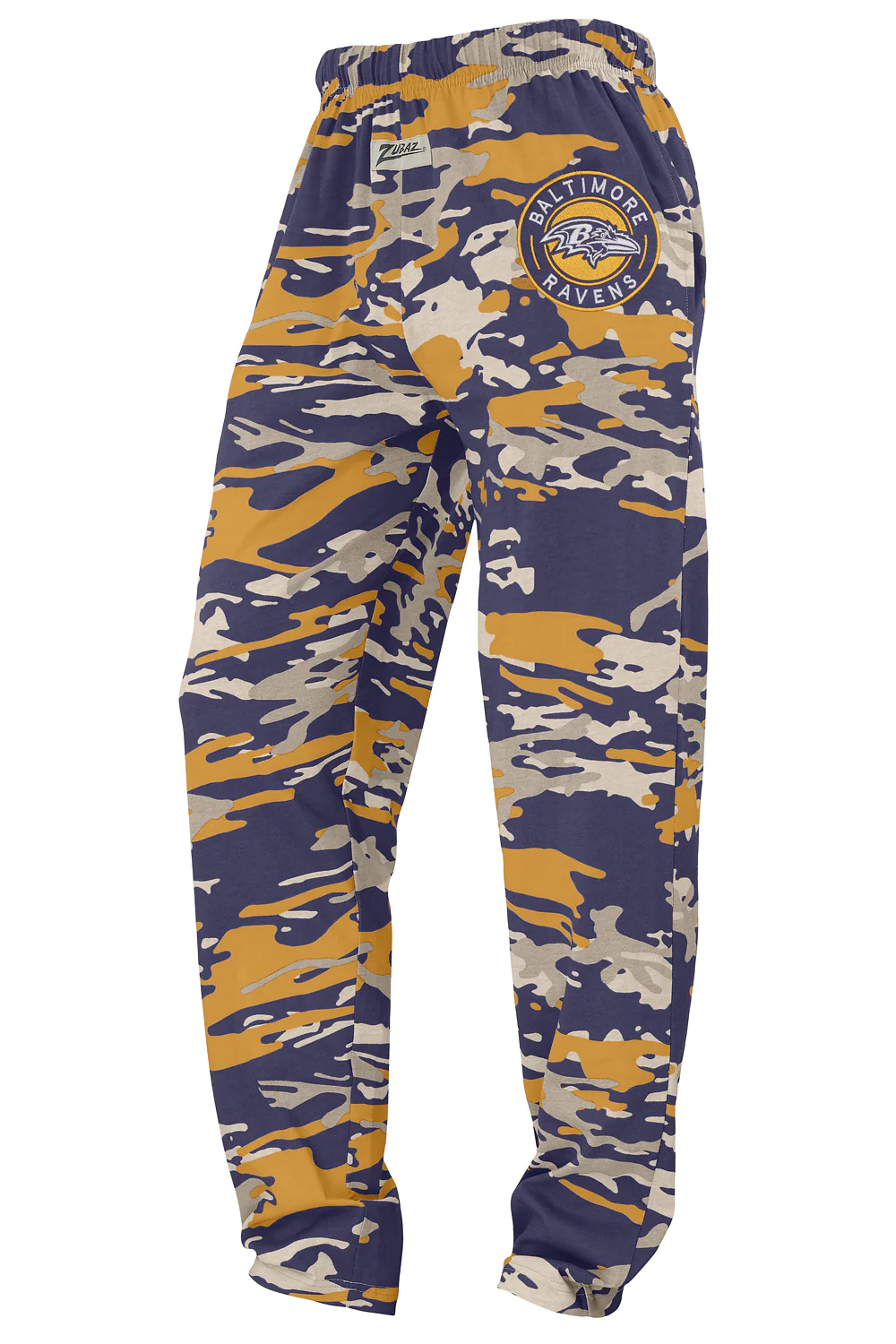 Zubaz NFL Adult Unisex Z88 Embroidered Alt Camo Pants, Baltimore Ravens