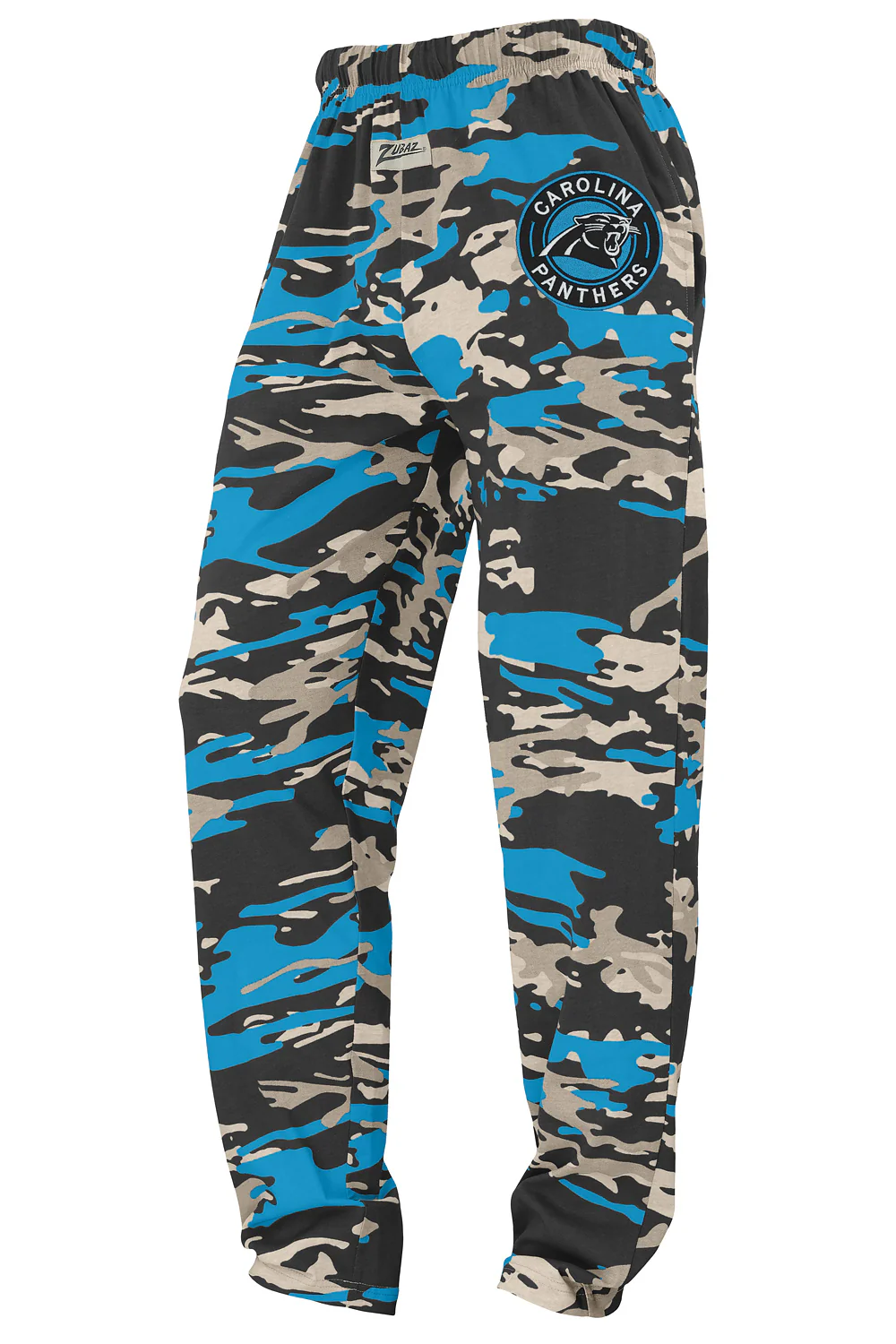 Zubaz NFL Adult Unisex Z88 Embroidered Alt Camo Pants, Carolina Pantshers