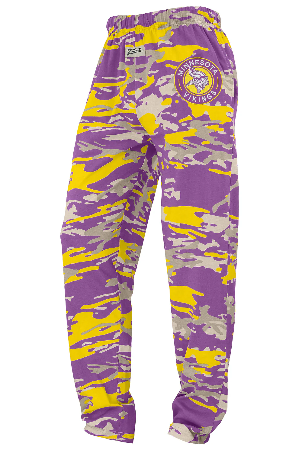 Zubaz NFL Adult Unisex Z88 Embroidered Alt Camo Pants, Minnesota Vikings