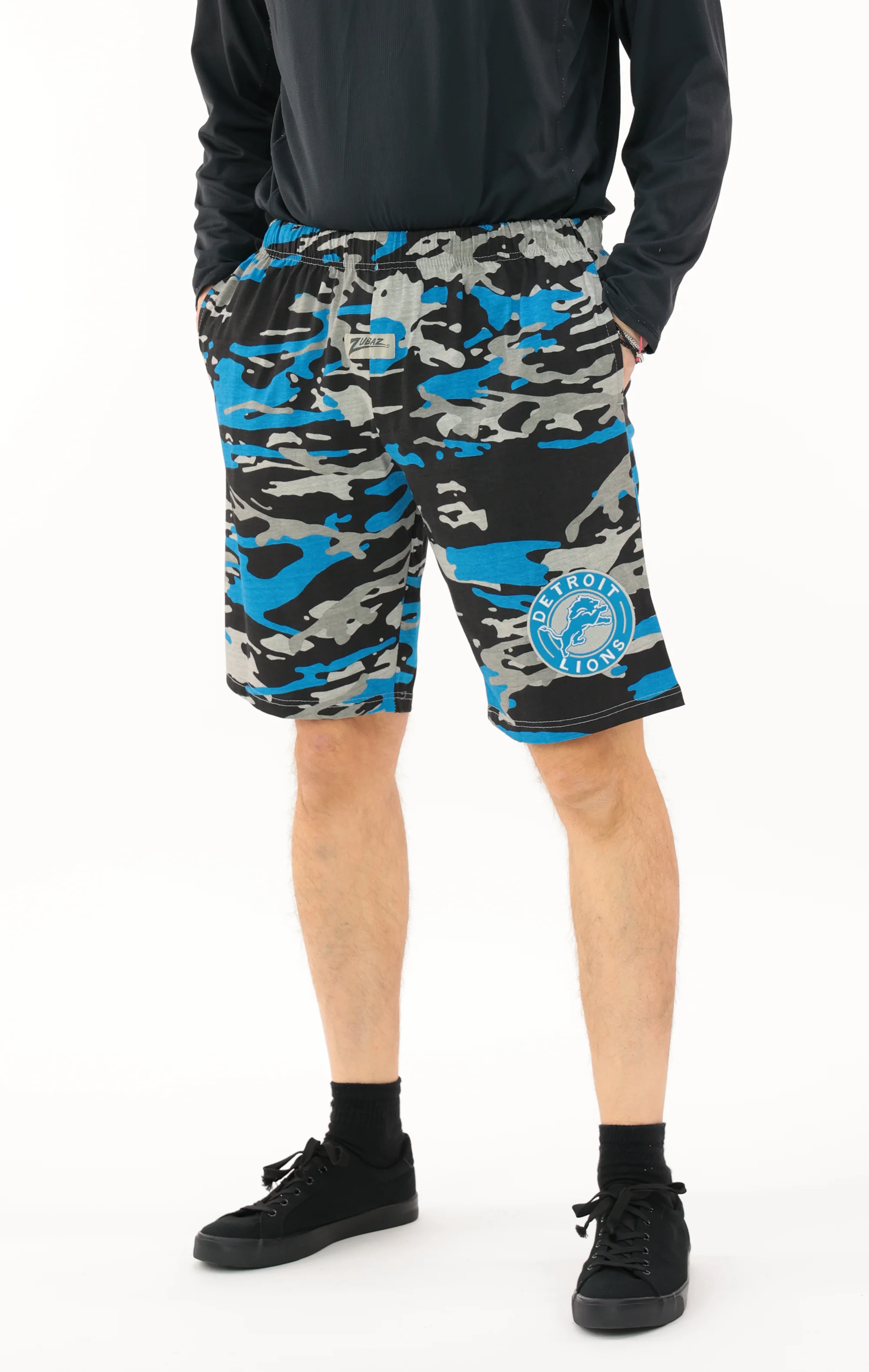 Zubaz NFL Adult Unisex Z88 Embroidered Alt Camo Shorts, Detroit Lions - Image 47