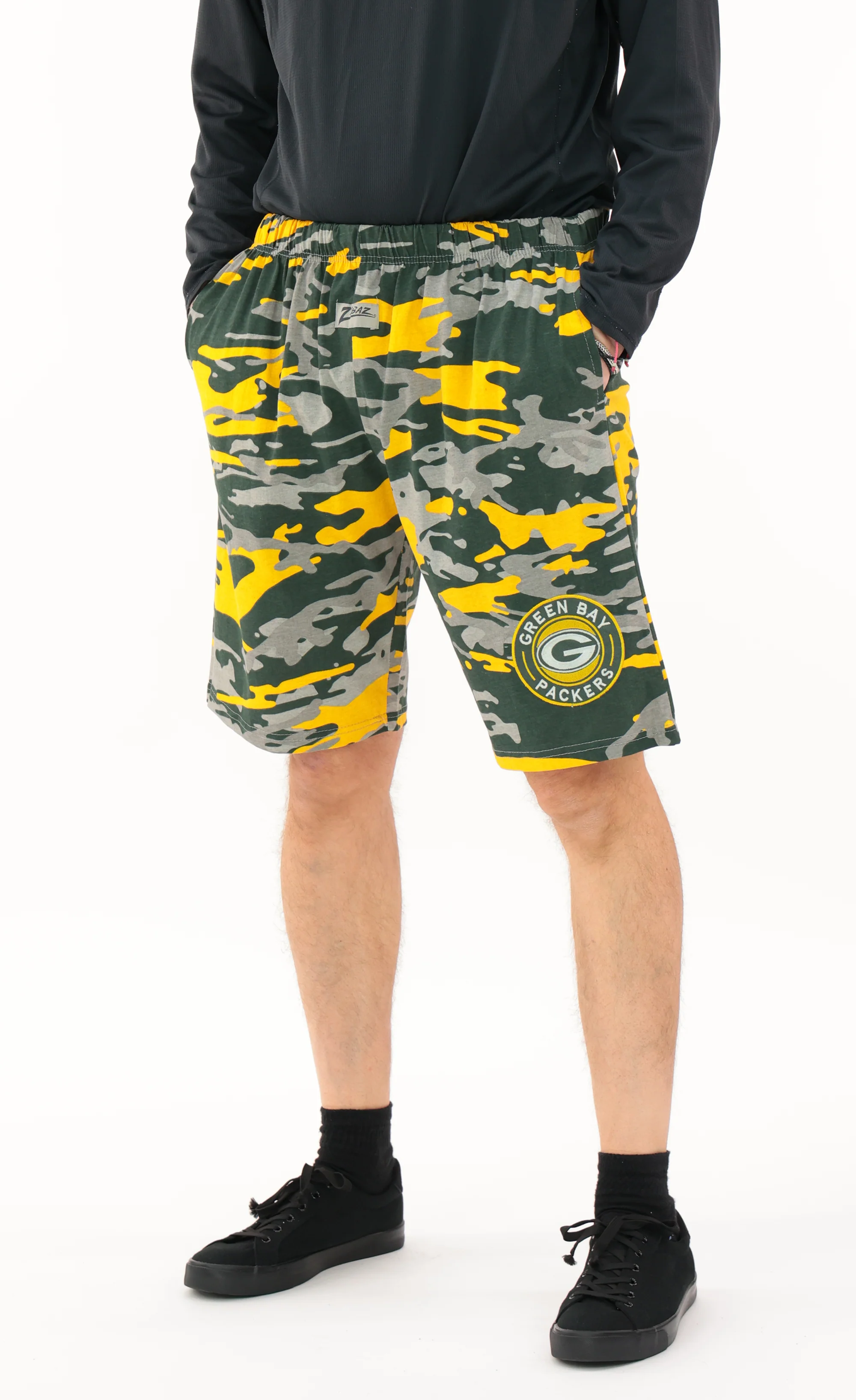 Zubaz NFL Adult Unisex Z88 Embroidered Alt Camo Shorts, Green Bay Packers - Image 33