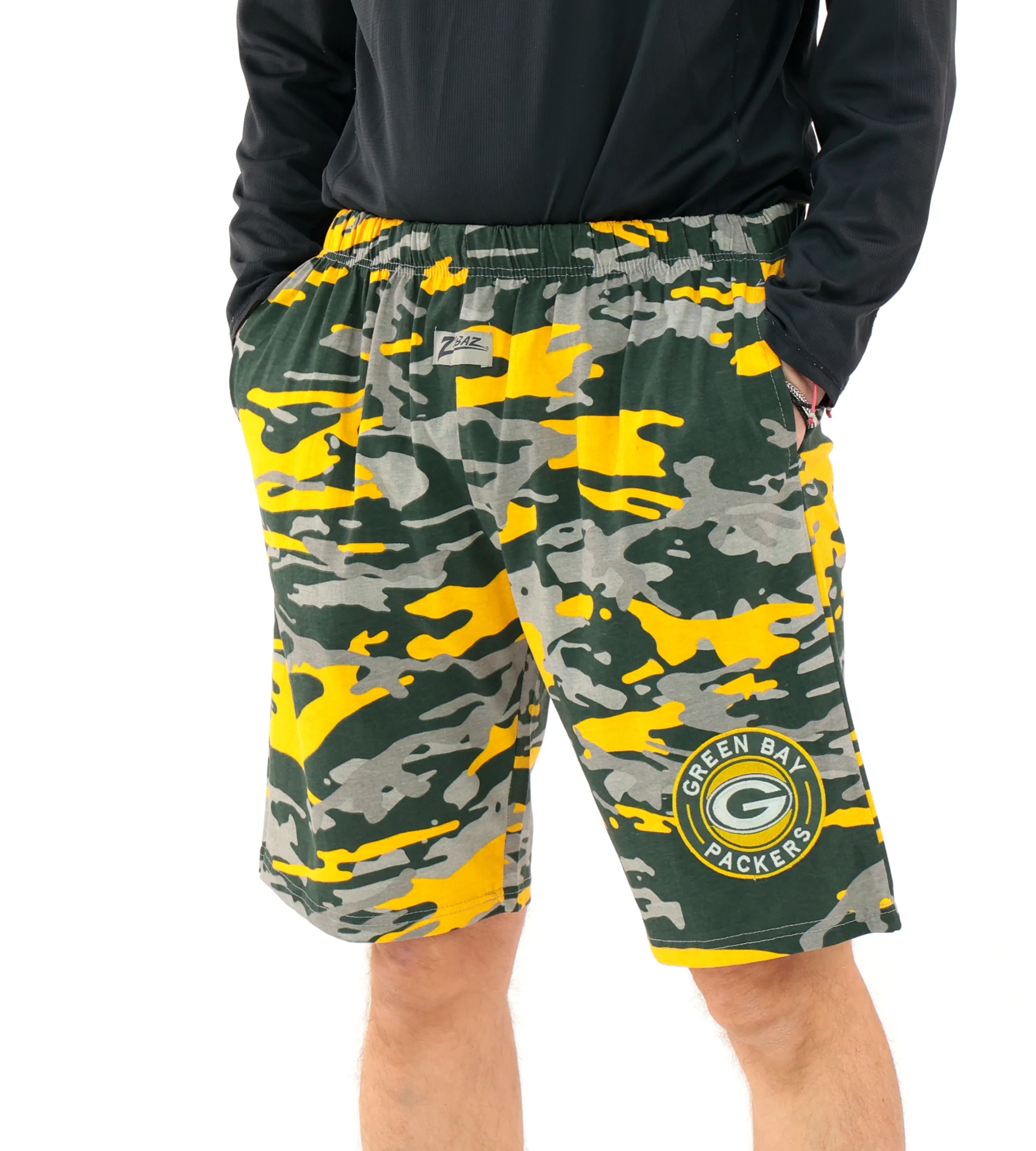Zubaz NFL Adult Unisex Z88 Embroidered Alt Camo Shorts, Green Bay Packers - Image 39