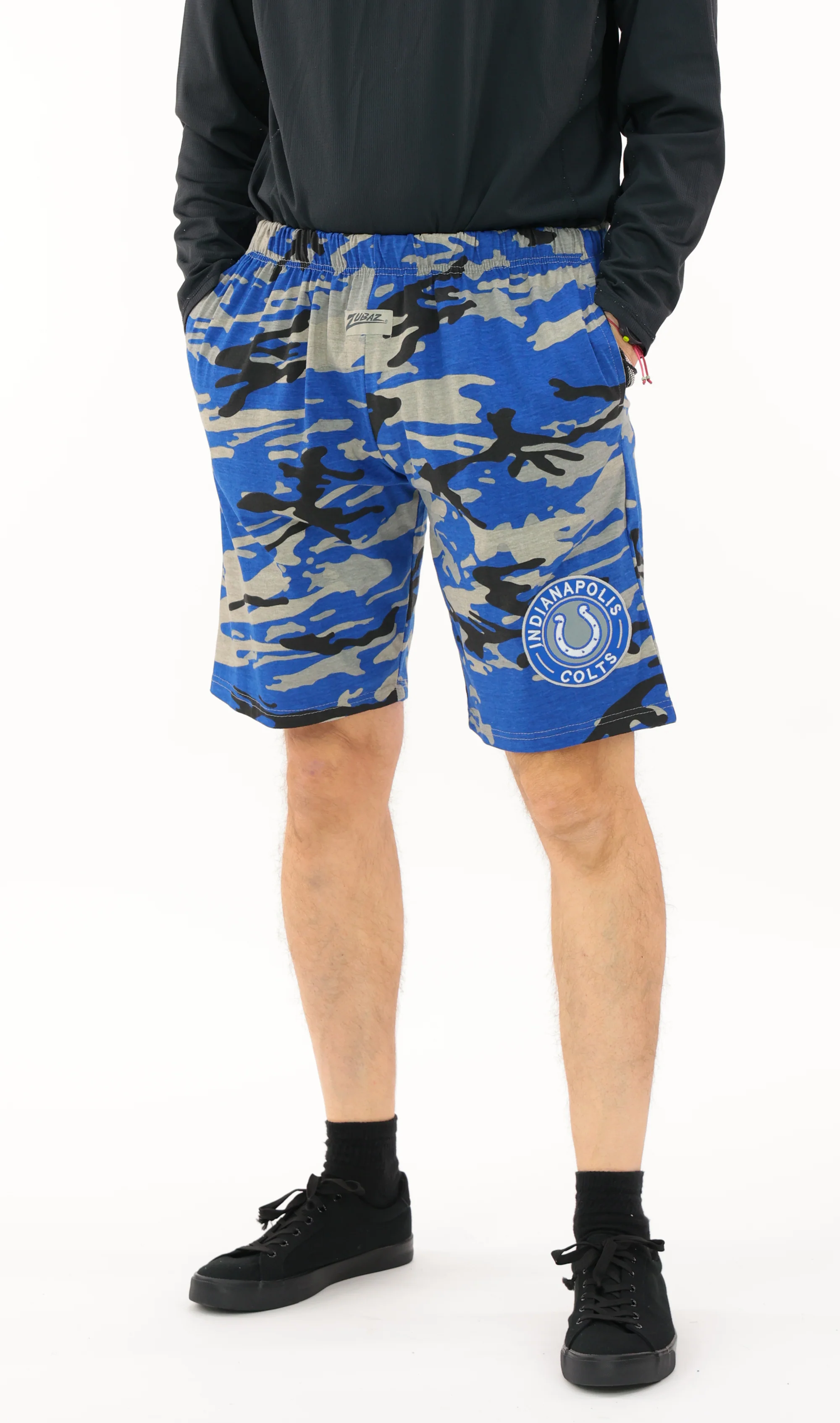 Zubaz NFL Adult Unisex Z88 Embroidered Alt Camo Shorts, Indianapolis Colts - Image 2